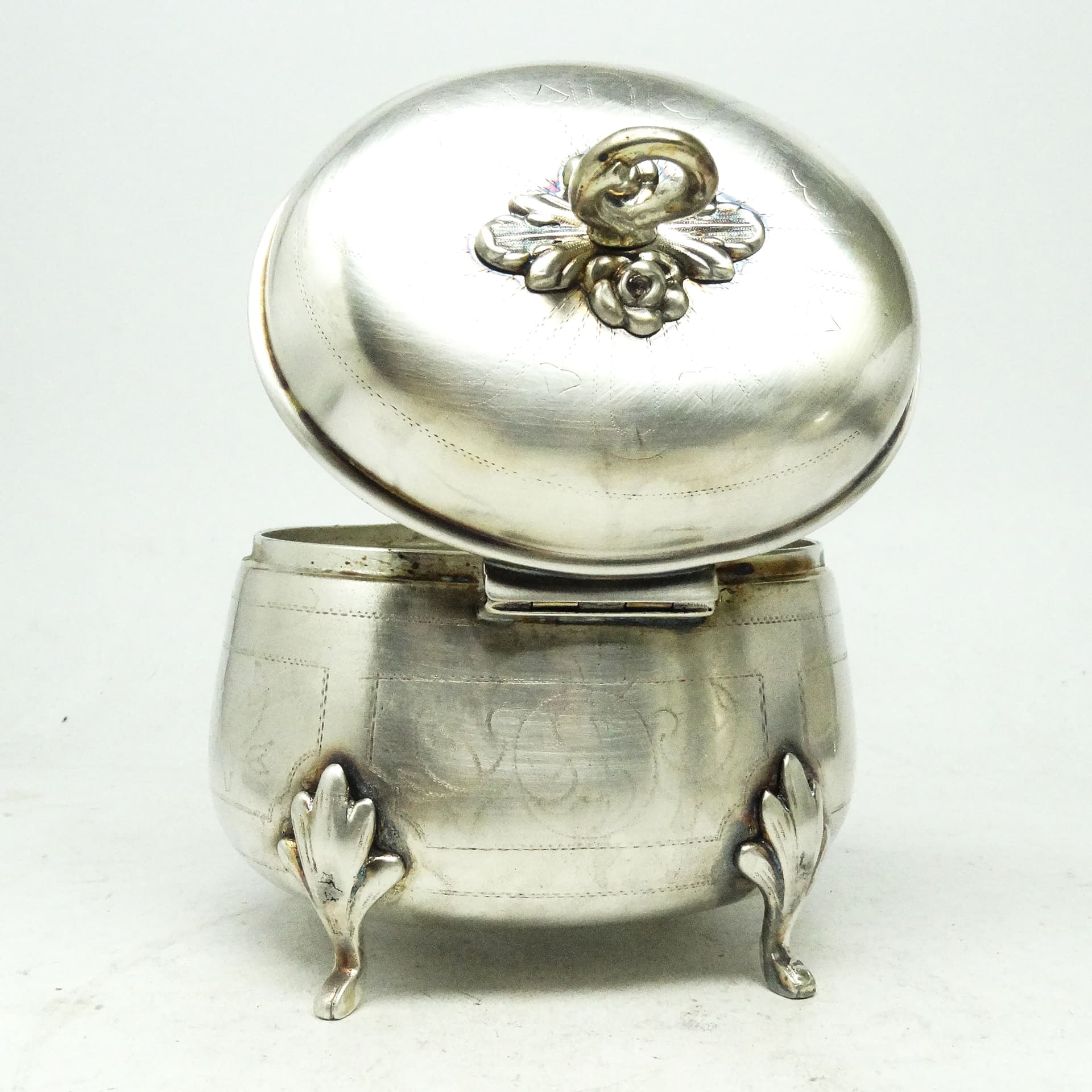 Cukiernica Biedermeier, mosiądz srebrzony, Polska, XIX w. - 188940