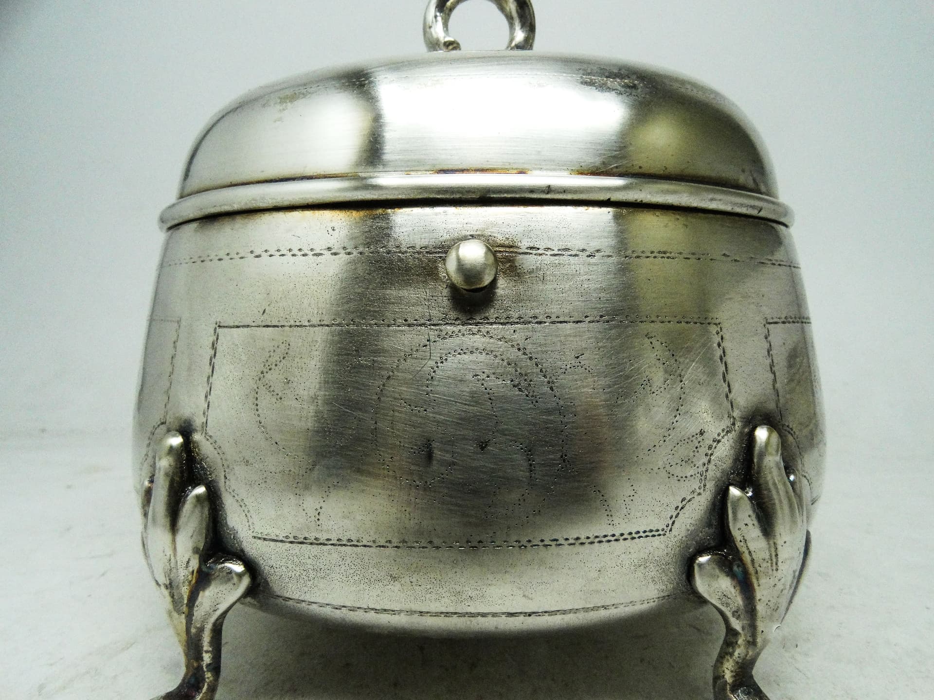 Cukiernica Biedermeier, mosiądz srebrzony, Polska, XIX w. - 188945