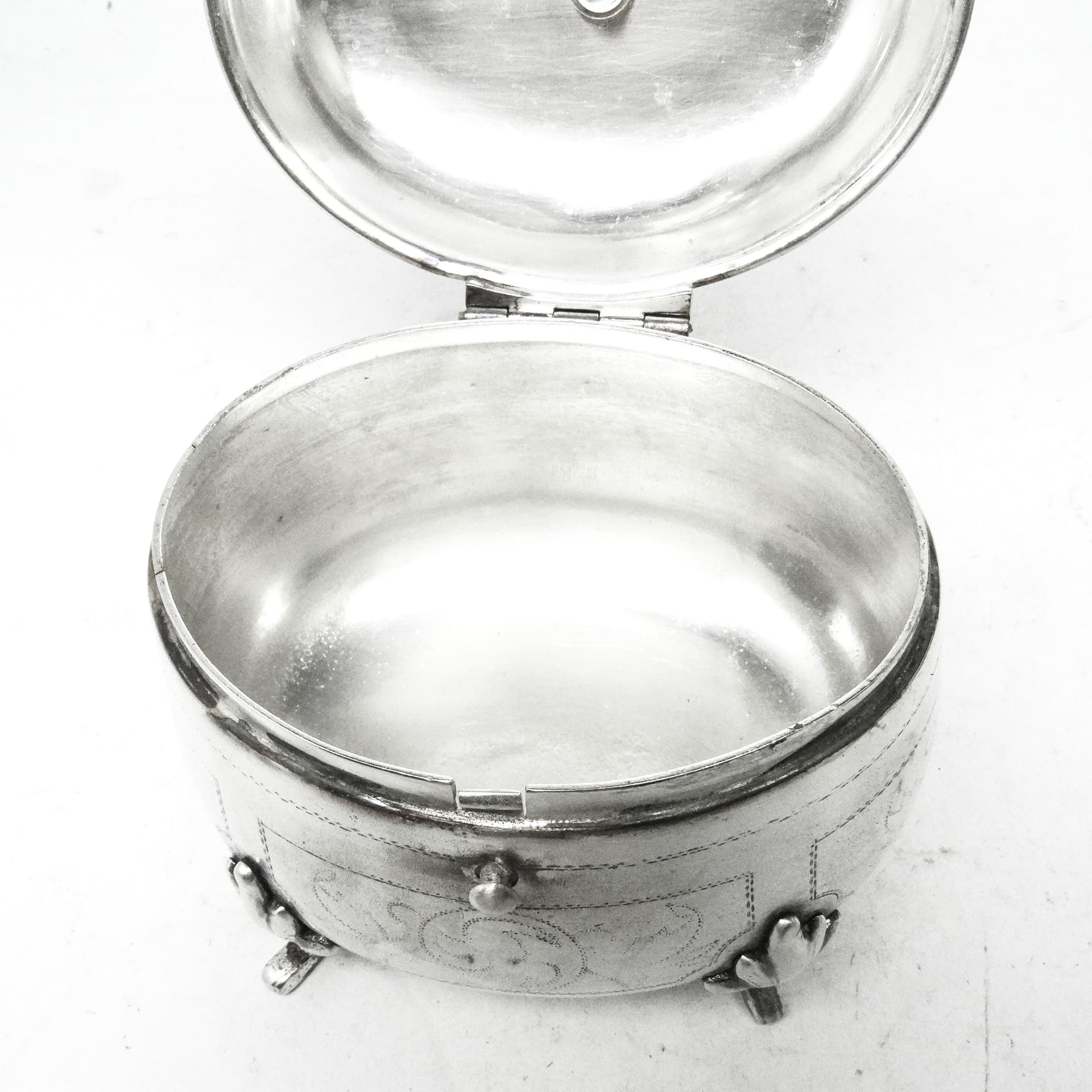 Cukiernica Biedermeier, mosiądz srebrzony, Polska, XIX w. - 188943