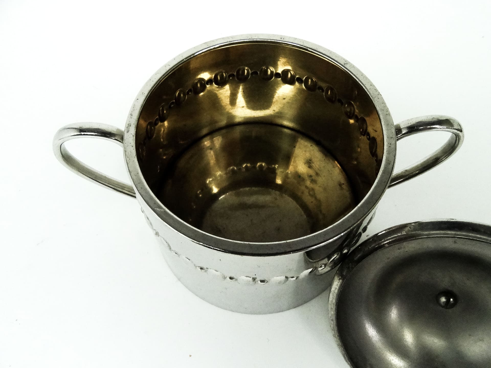 Cukiernica Art Nouveau, mosiądz srebrzony, Niemcy, początek XX w. - 189129