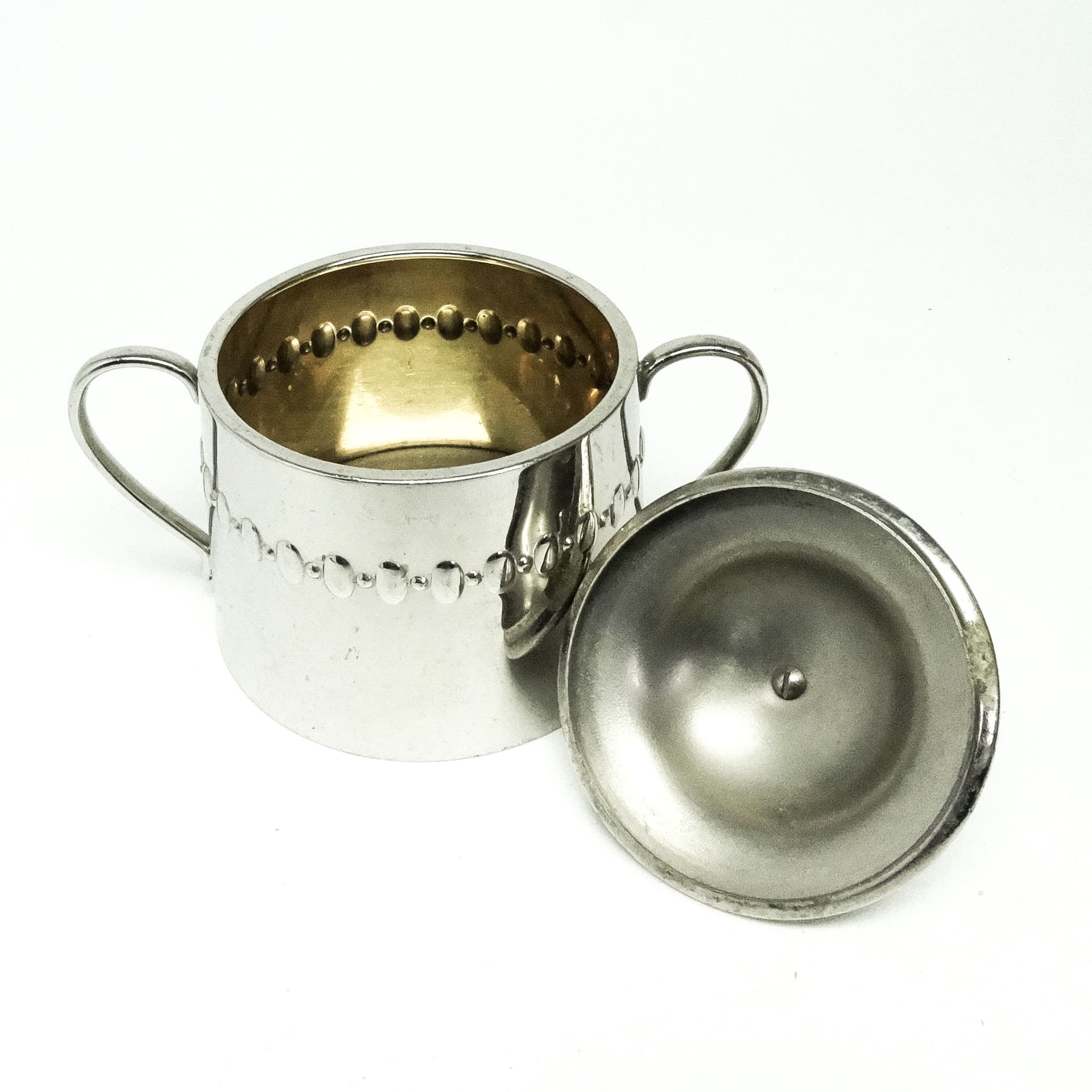 Cukiernica Art Nouveau, mosiądz srebrzony, Niemcy, początek XX w. - 189127