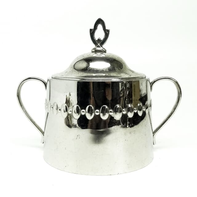 Cukiernica Art Nouveau, mosiądz srebrzony, Niemcy, początek XX w. - WYMIARY