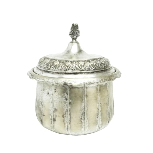 Cukiernica, eklektyzm, mosiądz srebrzony, WMF, Niemcy, początek XX w. - WYMIARY