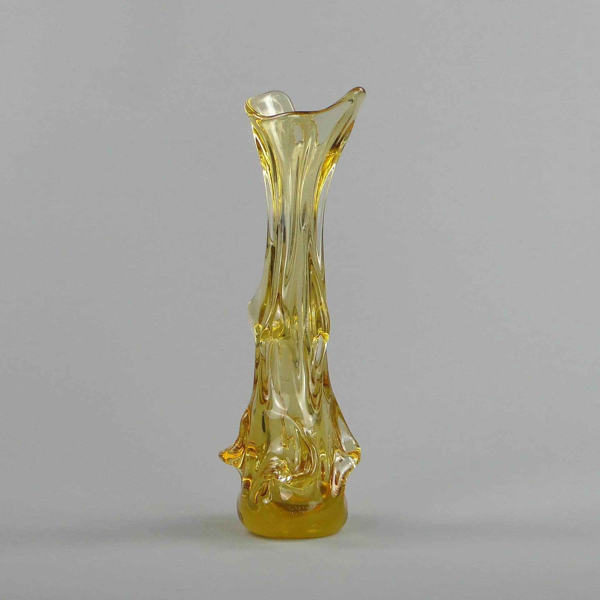 Wazon, szkło turkusowy, Czechosłowacja, lata 60. - 13224