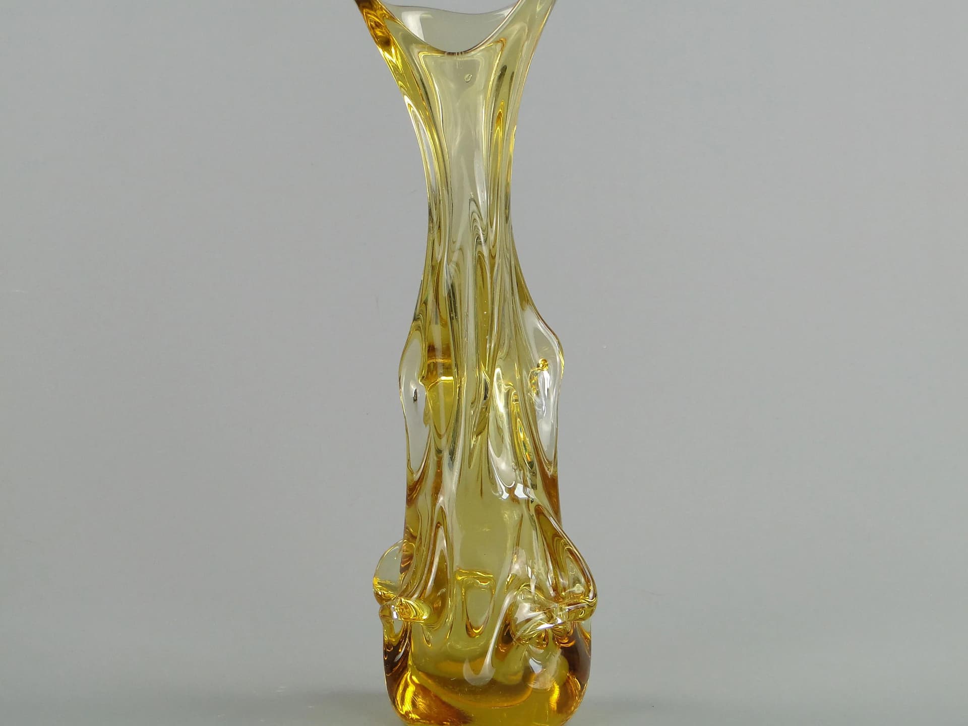 Wazon, szkło turkusowy, Czechosłowacja, lata 60. - 13228