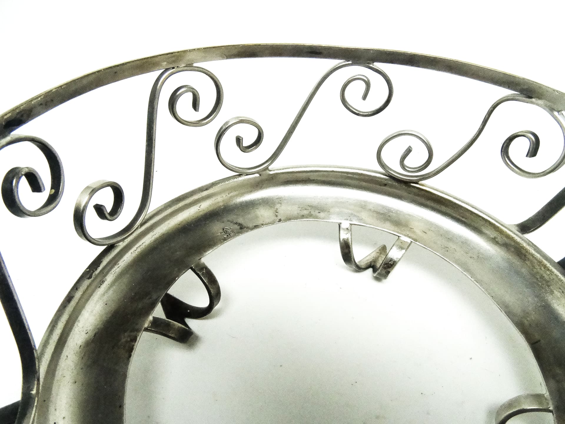 Cukiernica postmodernizm, szkło, mosiądz srebrzony, Polska, lata 70. - 189213