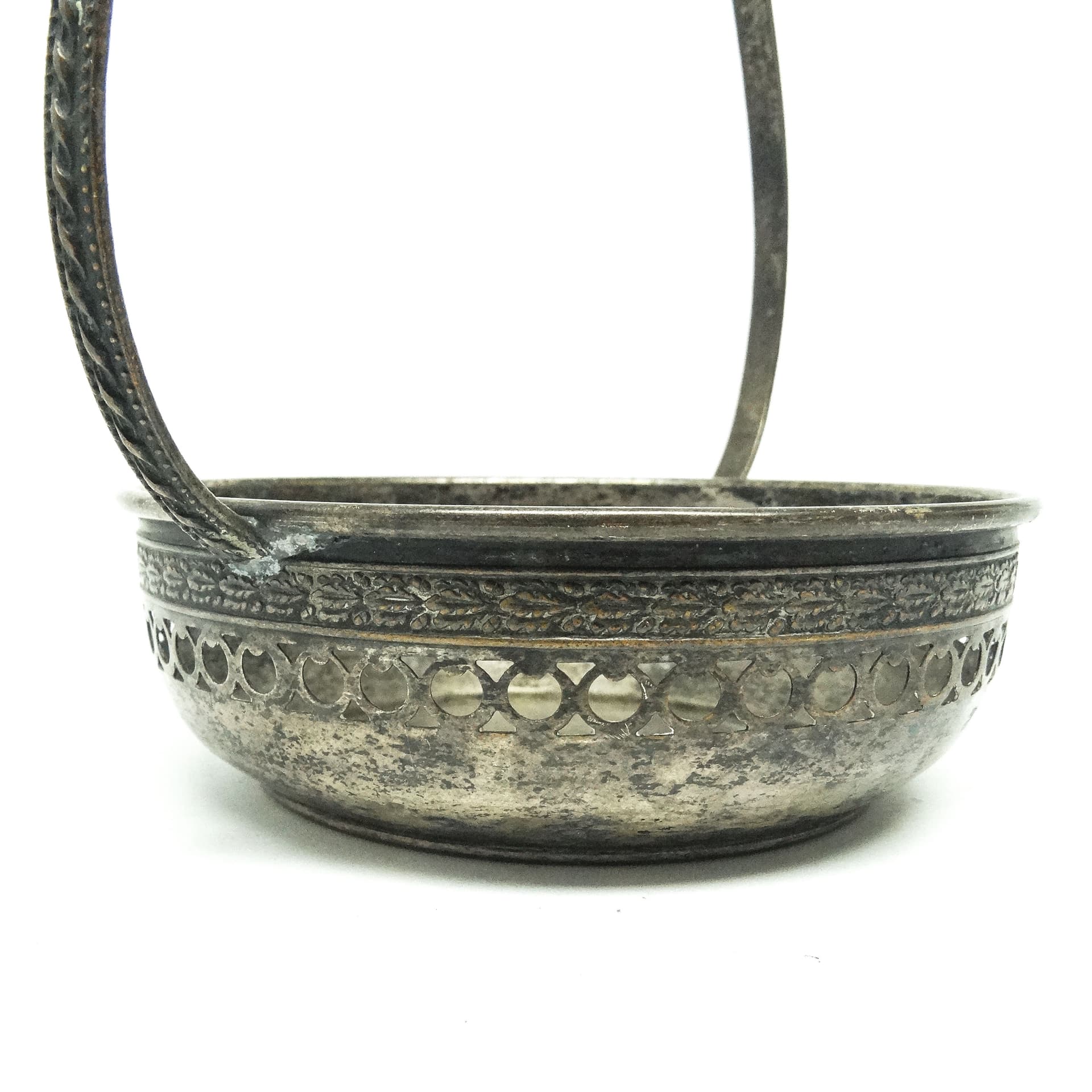 Cukiernica Art Déco, mosiądz srebrzony, Polska, lata 20. - 189228