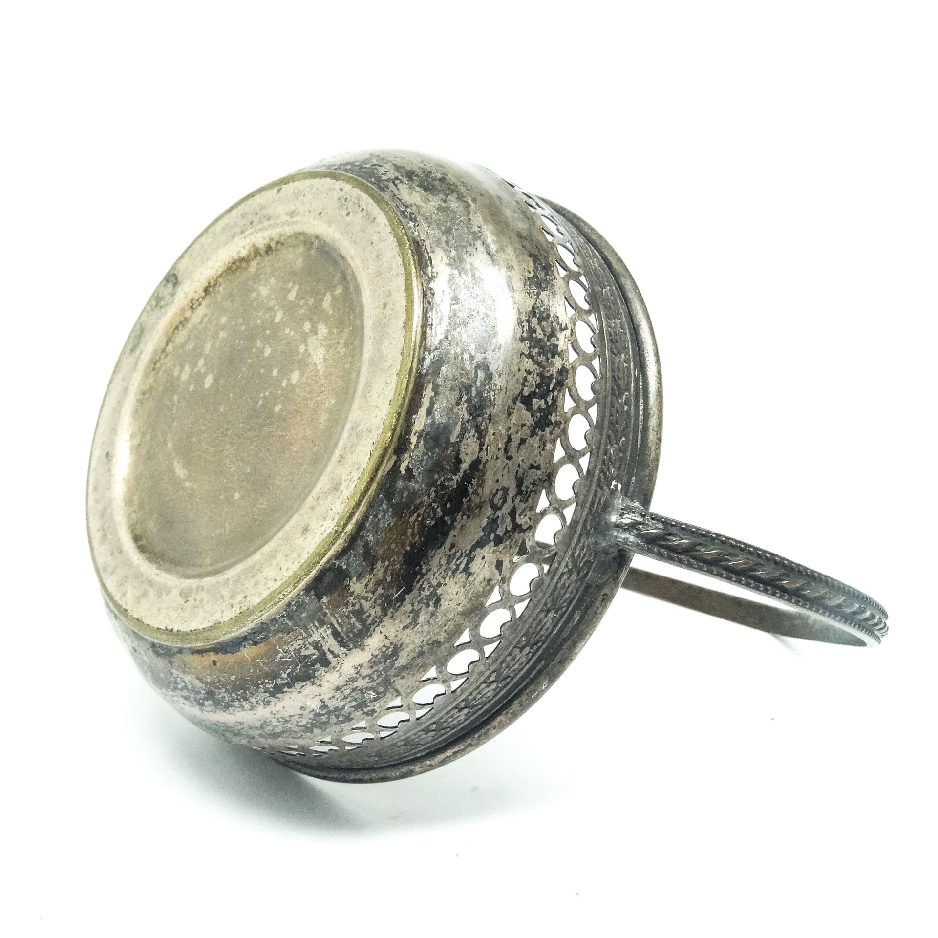 Cukiernica Art Déco, mosiądz srebrzony, Polska, lata 20. - 189229