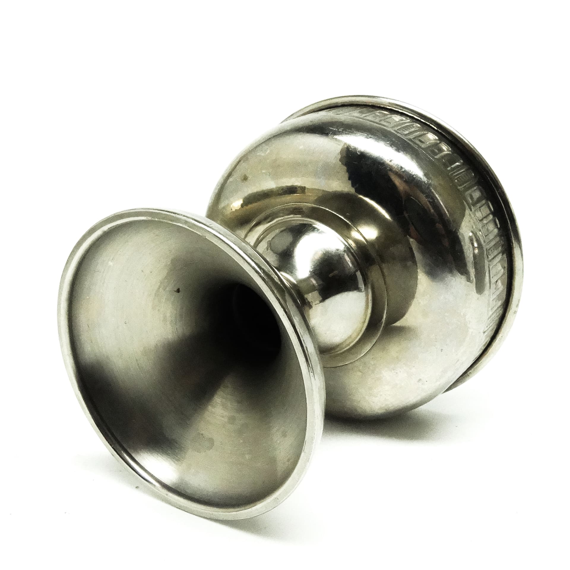 Pucharek na cytrynę Art Deco, mosiądz niklowany, szkło, Szwecja, lata 30. - 189342