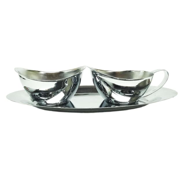 Zestaw do kawy mid-century modern, mosiądz niklowany, Polska, lata 50. - WYMIARY