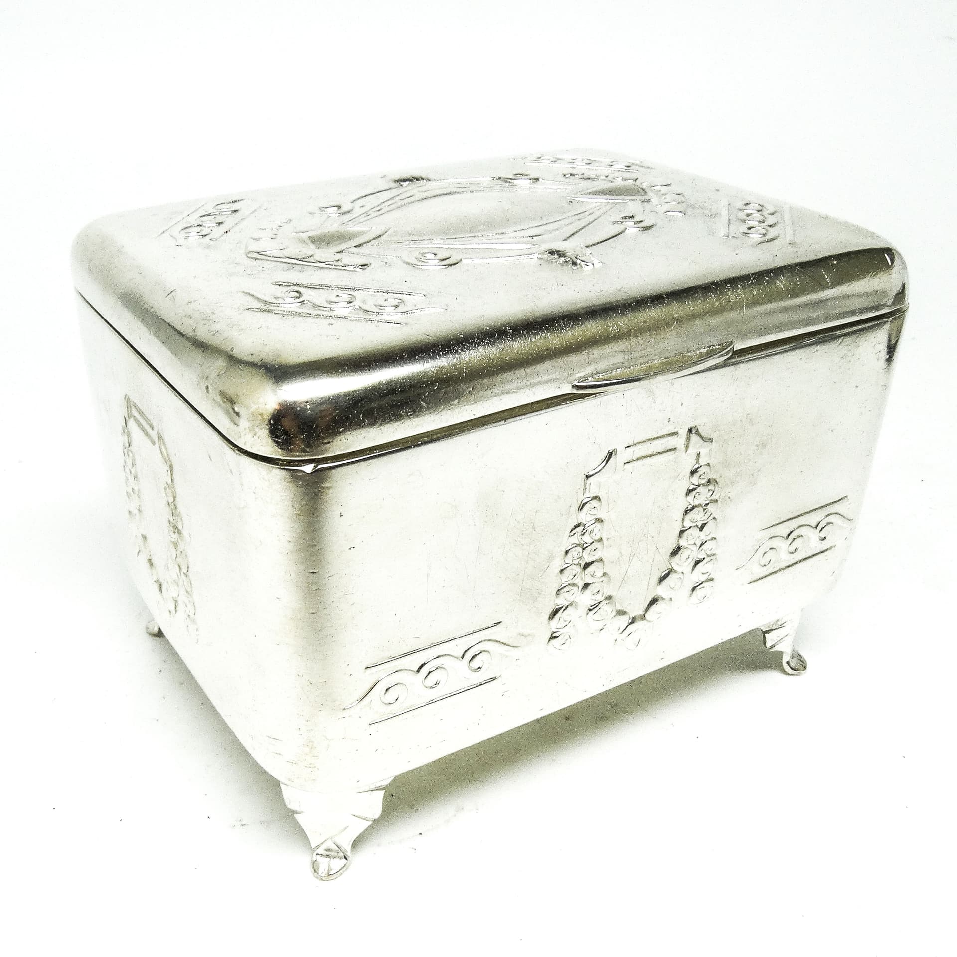 Cukiernica Secesja, mosiądz srebrzony, Bracia Henneberg, Polska, lata 20. - 189455