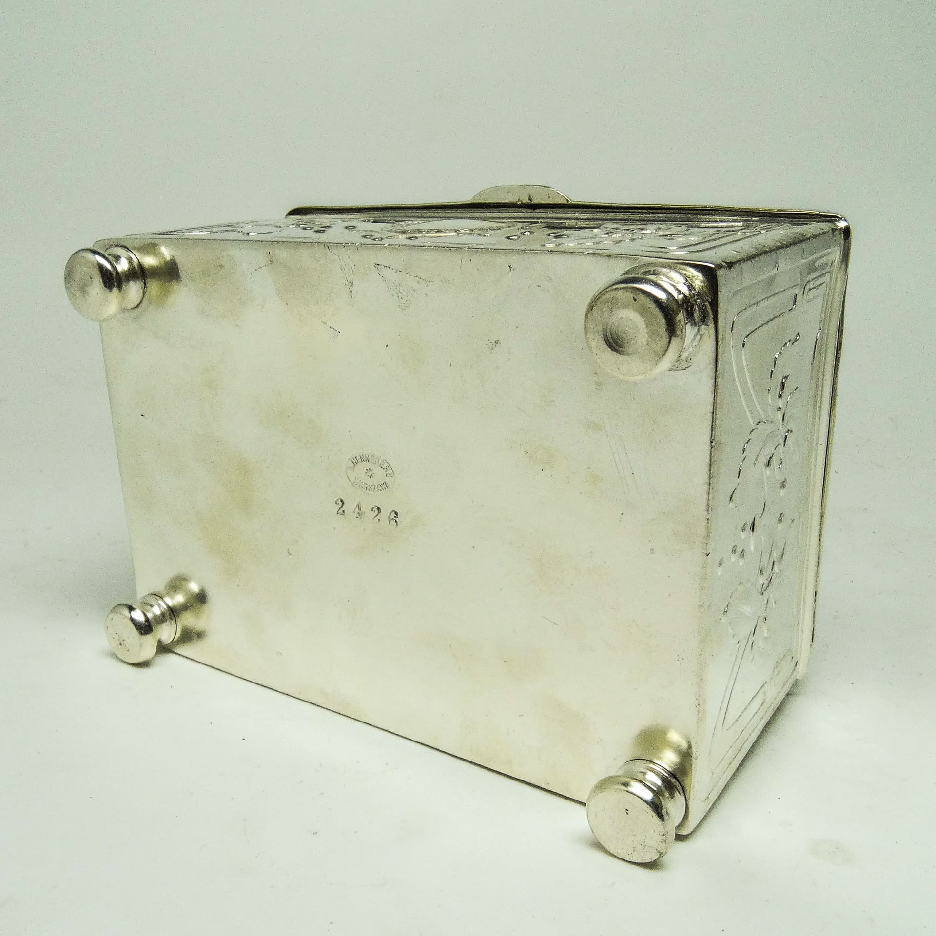 Cukiernica, Secesja, mosiądz srebrzony, Polska, początek XX w. - 189506