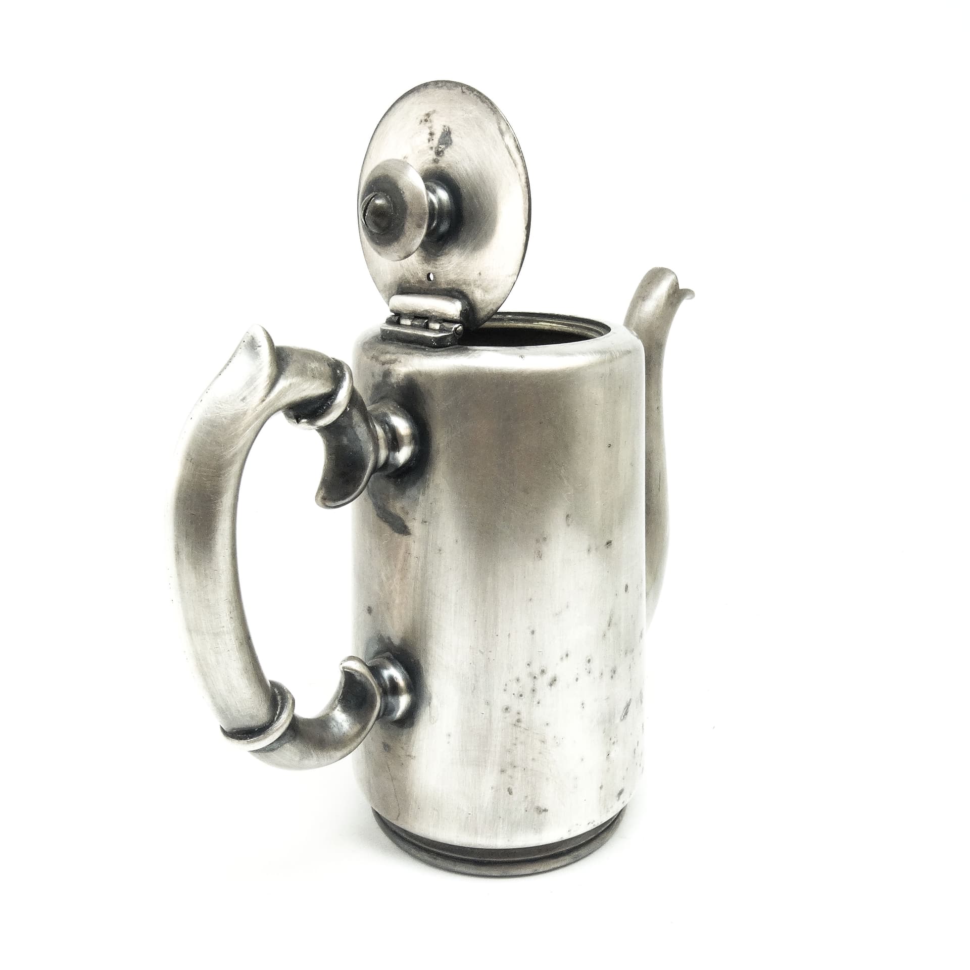 Dzbanek do kawy hotelowy, Eklektyzm, mosiądz srebrzony, Polska, lata 20. - 189648