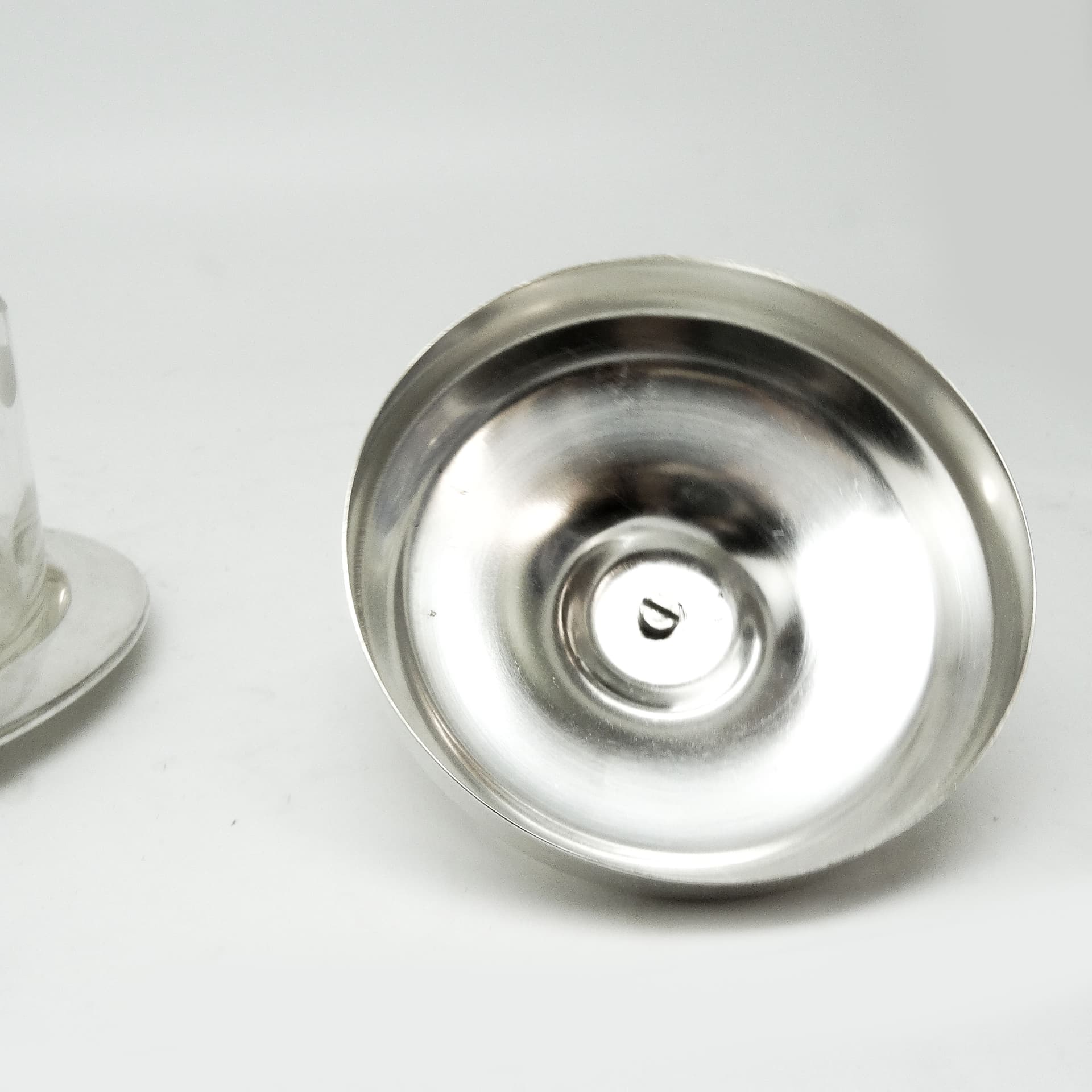 Cukiernica Art Deco, mosiądz srebrzony, szkło, Bracia Henneberg, Polska, lata 30. - 189688