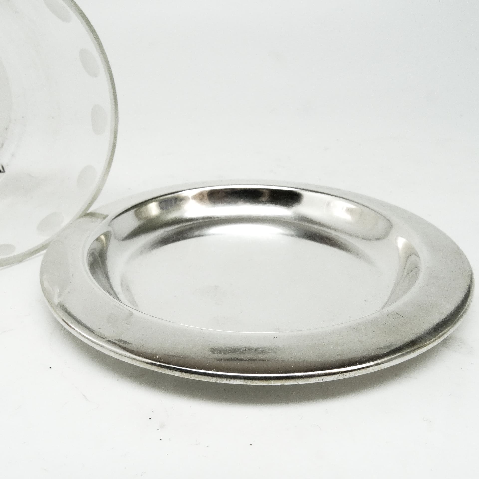 Cukiernica Art Deco, mosiądz srebrzony, szkło, Bracia Henneberg, Polska, lata 30. - 189687