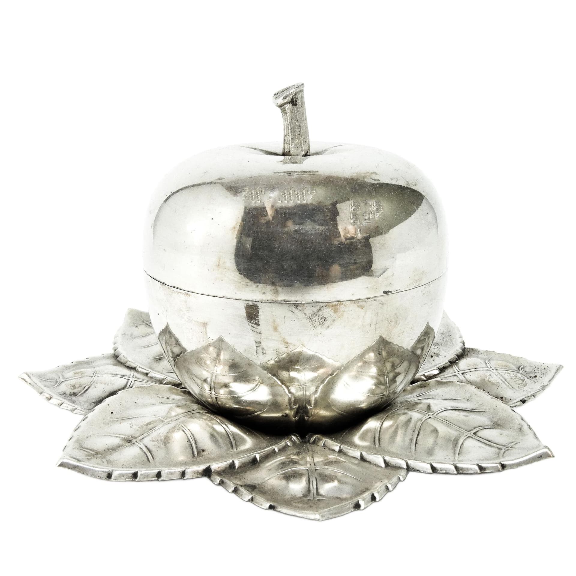 Kabaret na kieliszki do wódki Art Deco, mosiądz srebrzony, Polska, lata 30. - 193125