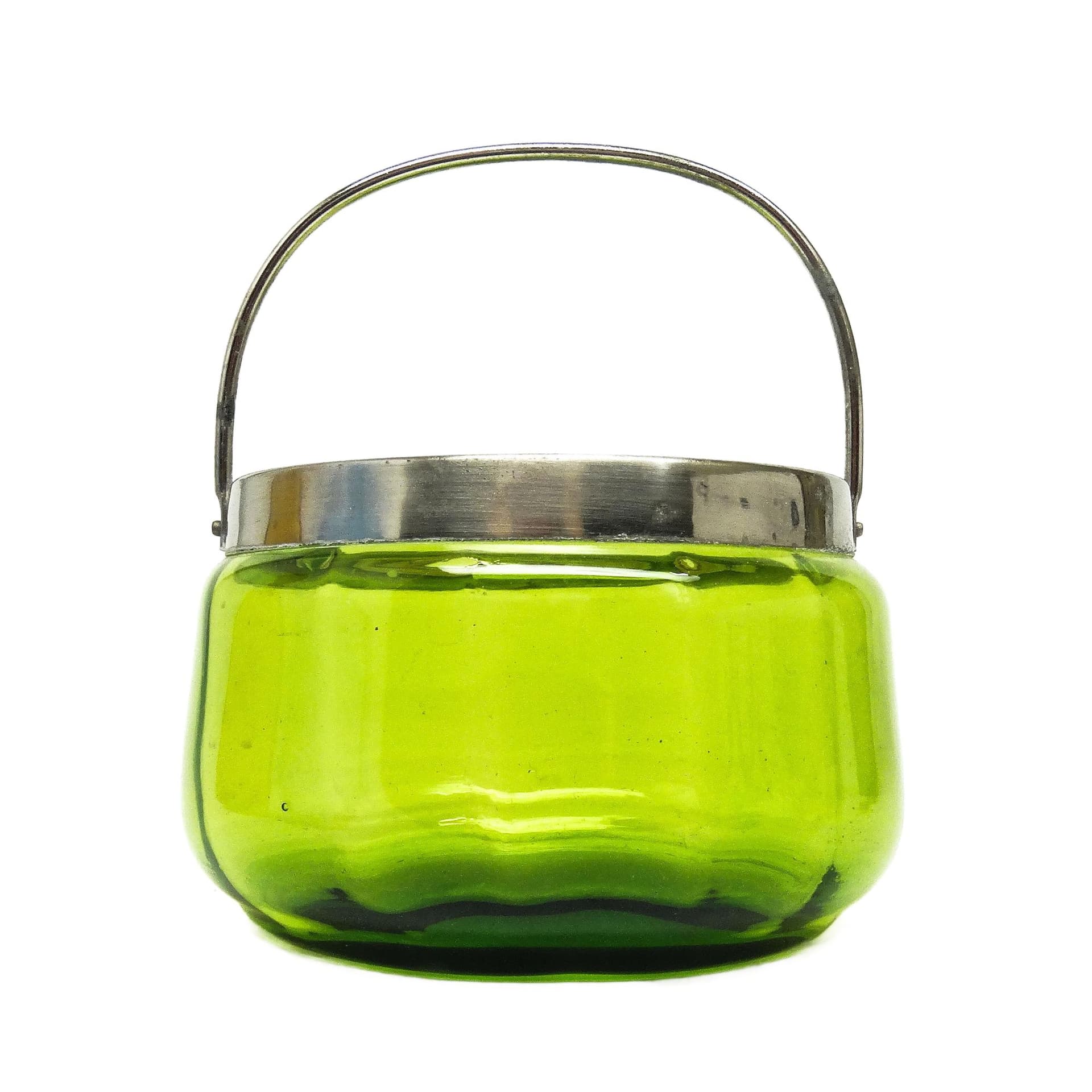 Cukiernica, Secesja, szkło zielone, mosiądz srebrzony, Szwecja, początek XX w. - 193117