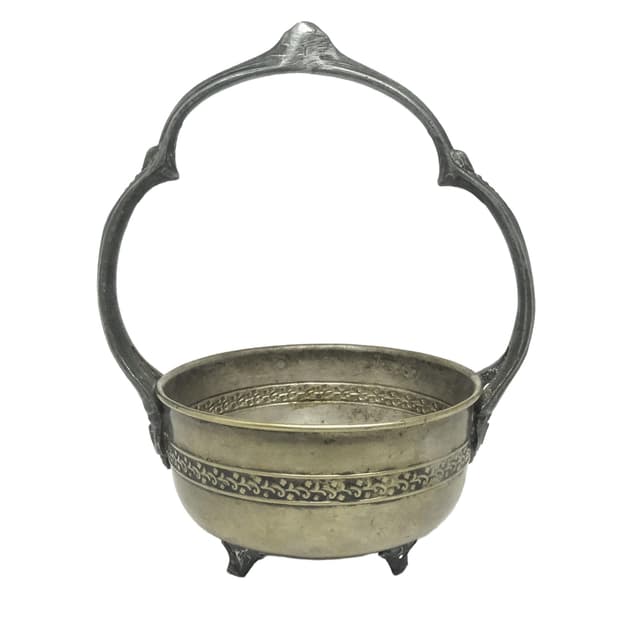 Cukiernica, Eklektyzm, mosiądz srebrzony, cyna, Polska, lata 30. - WYMIARY