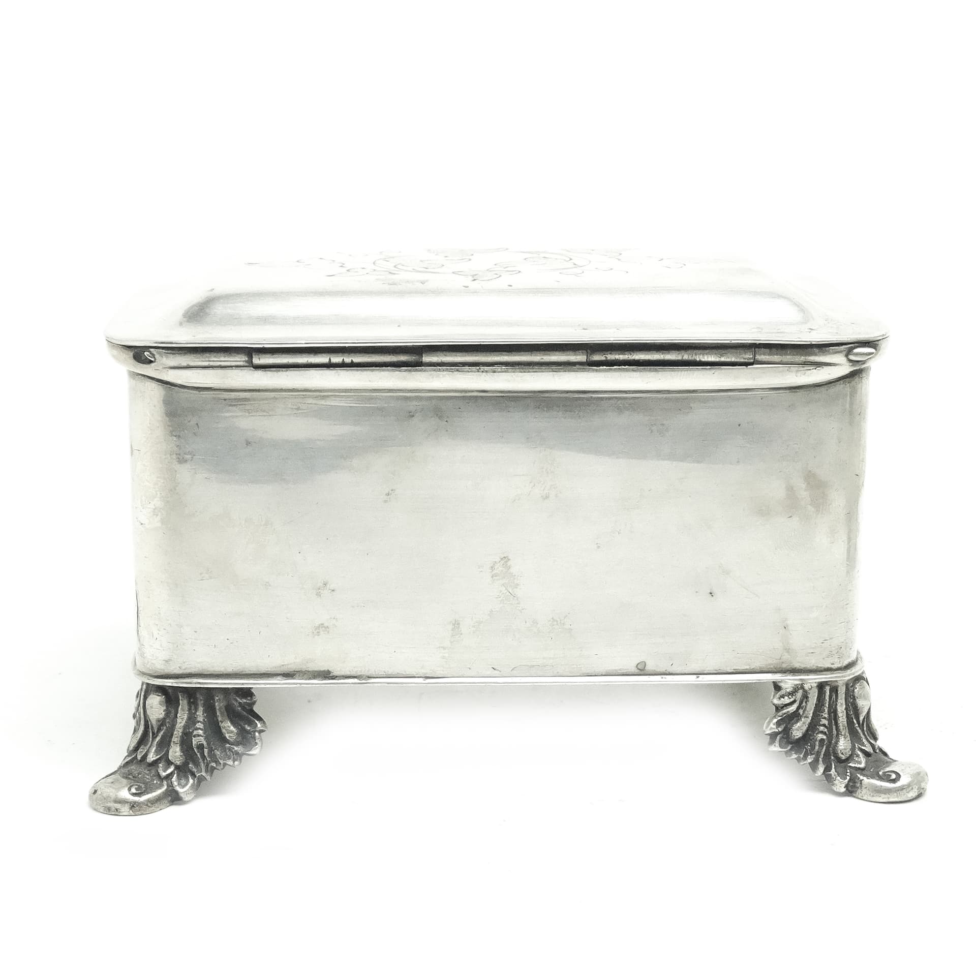 Cukiernica Biedermeier, mosiądz srebrzony, Polska, lata 20. - 189817