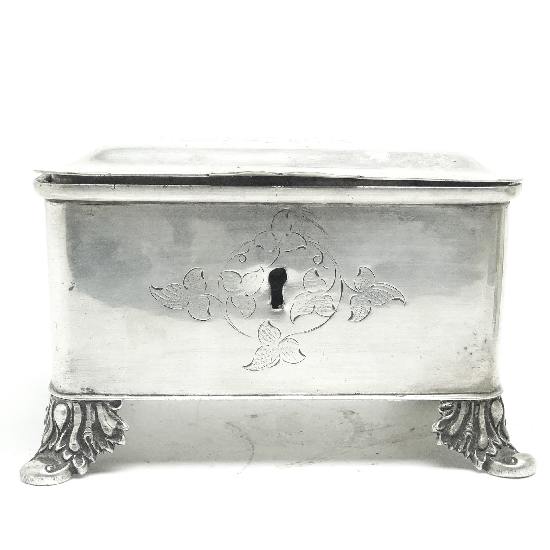 Cukiernica Biedermeier, mosiądz srebrzony, Polska, lata 20. - 189815