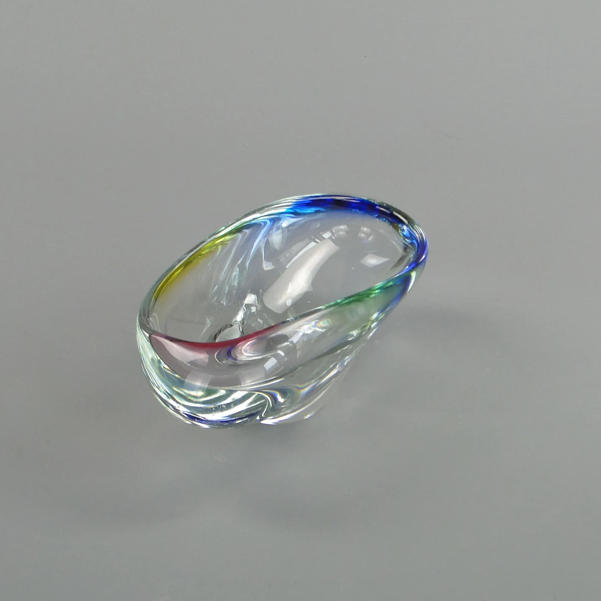 Decorative bowl, multicolor glass, Czechoslovakia, 1960s. - 13189