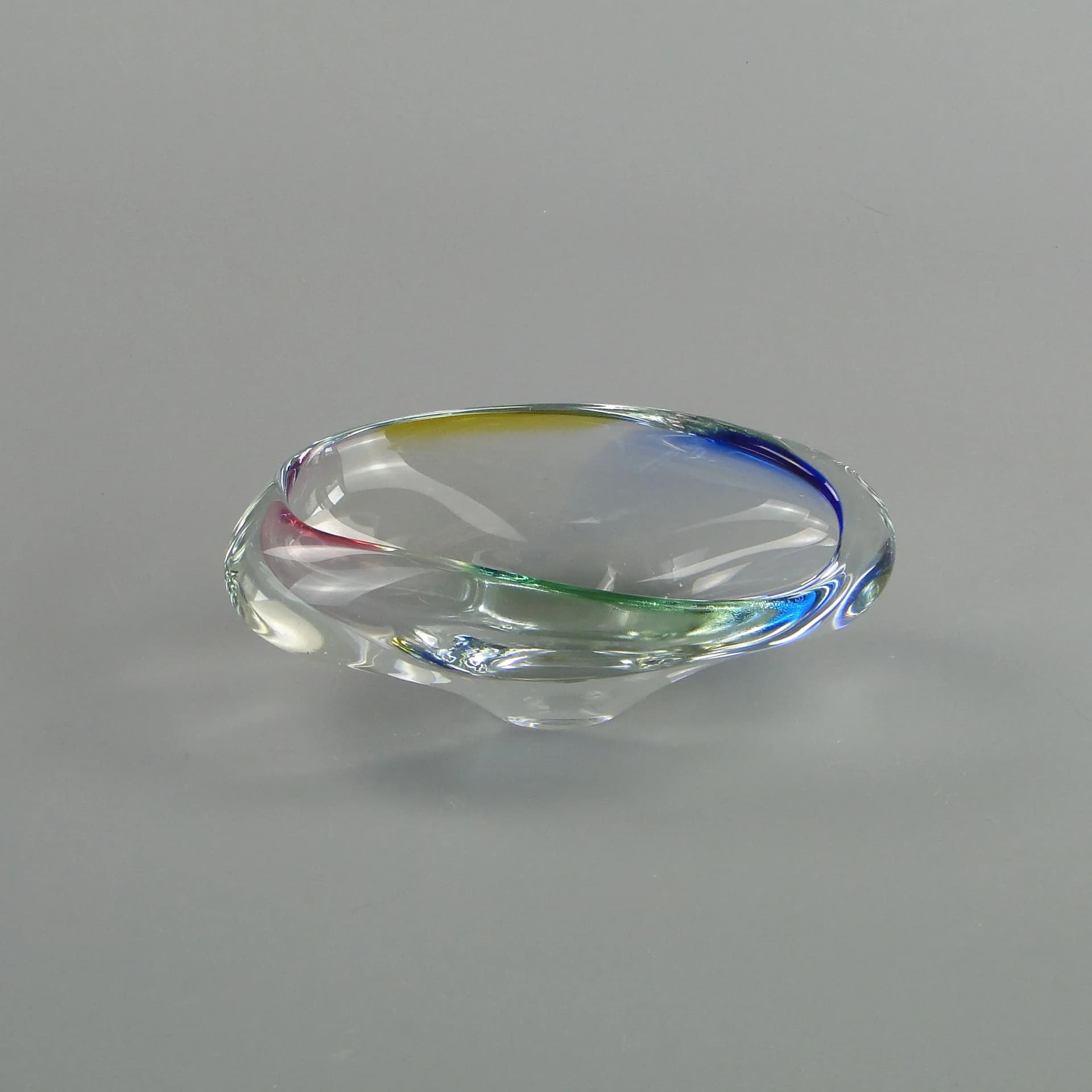 Decorative bowl, multicolor glass, Czechoslovakia, 1960s. - 13190