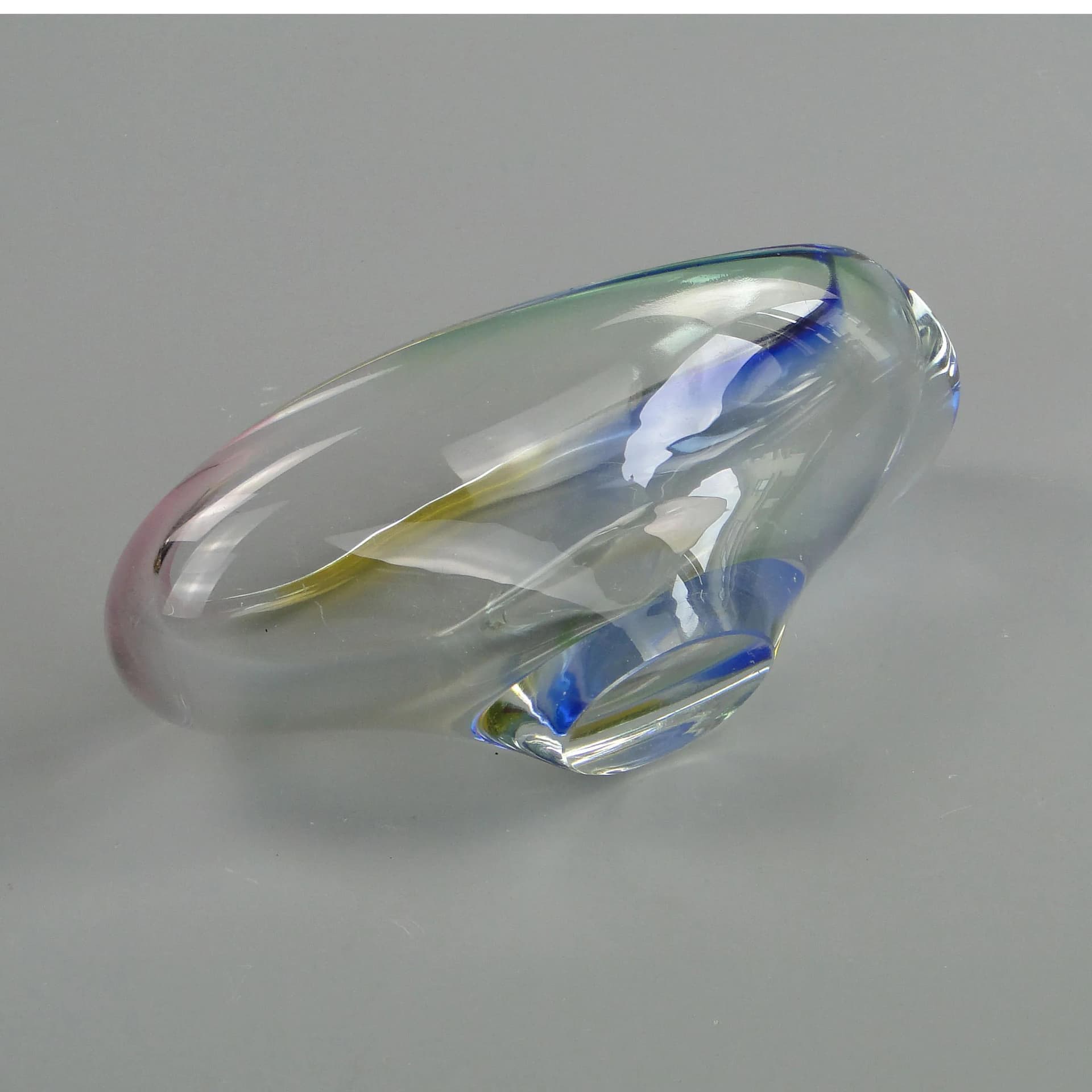 Decorative bowl, multicolor glass, Czechoslovakia, 1960s. - 13193