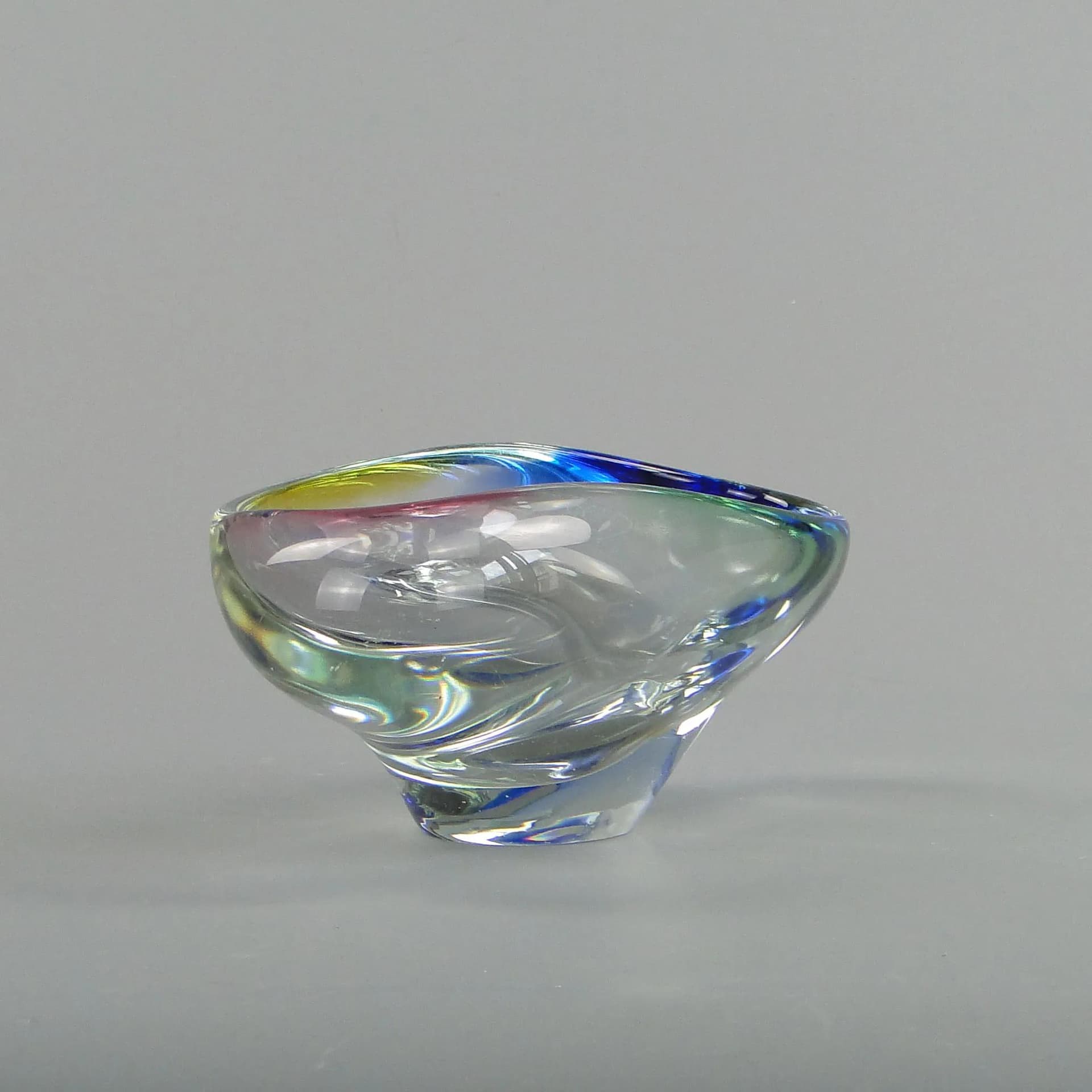 Decorative bowl, multicolor glass, Czechoslovakia, 1960s. - 13188