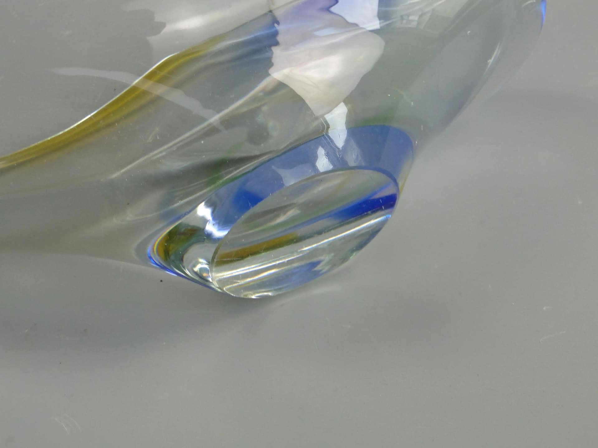 Decorative bowl, multicolor glass, Czechoslovakia, 1960s. - 13194