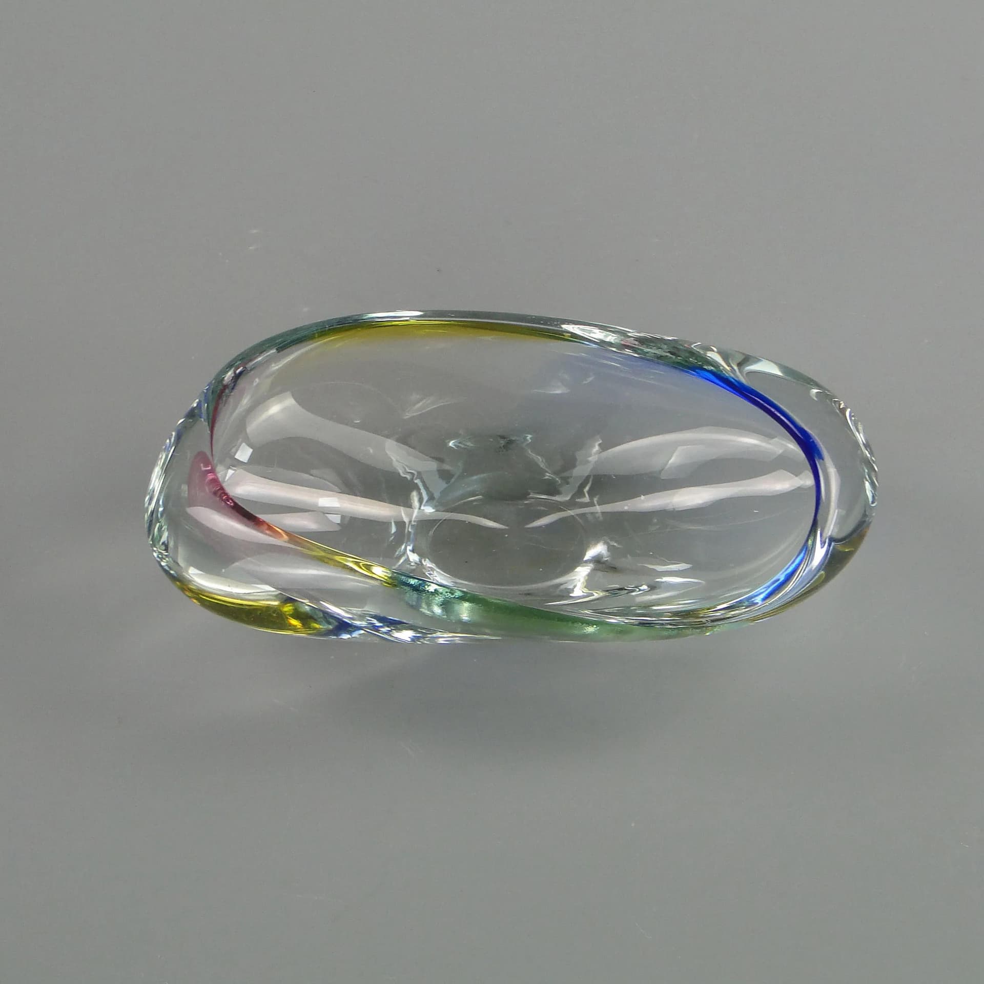 Decorative bowl, multicolor glass, Czechoslovakia, 1960s. - 13192