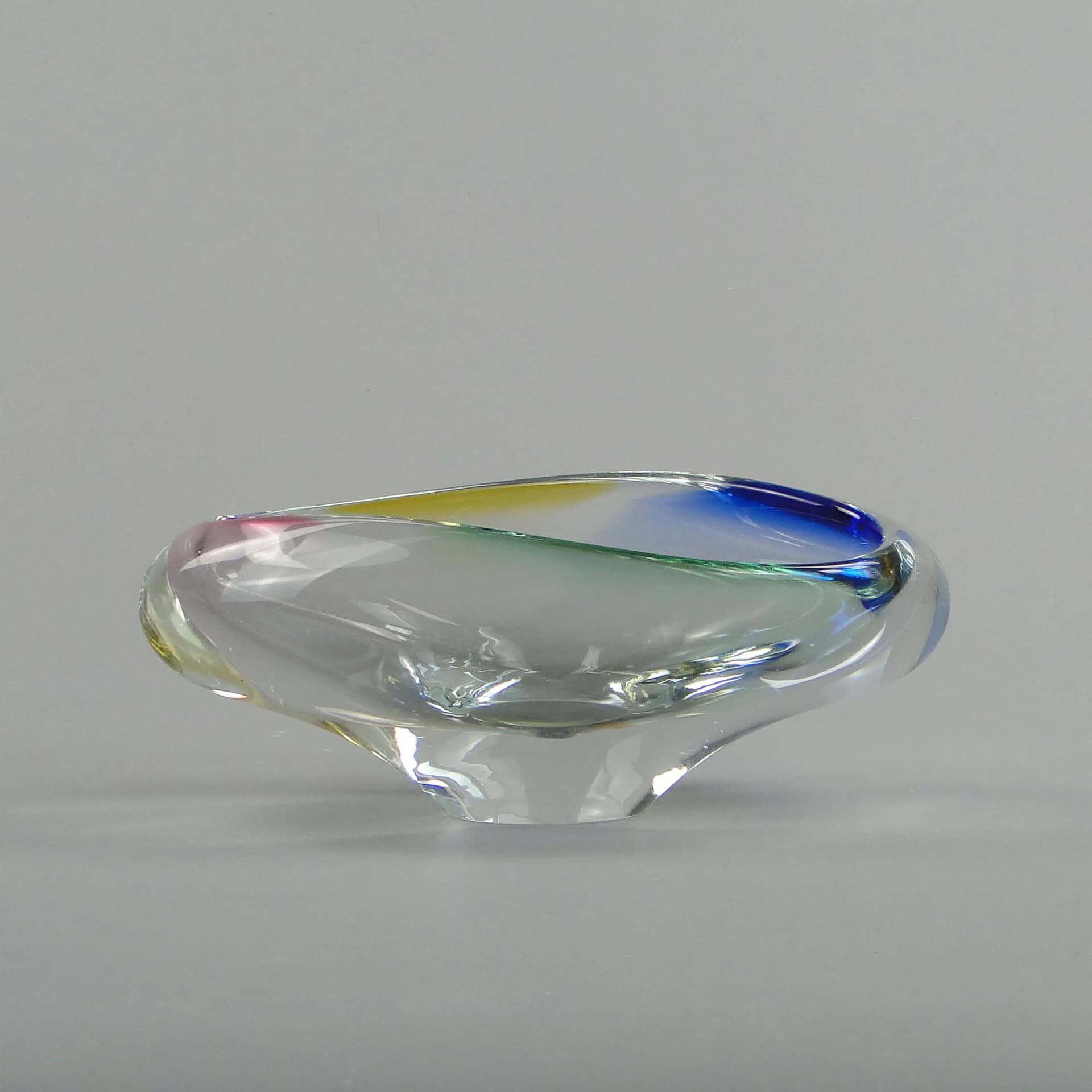 Decorative bowl, multicolor glass, Czechoslovakia, 1960s. - 13187