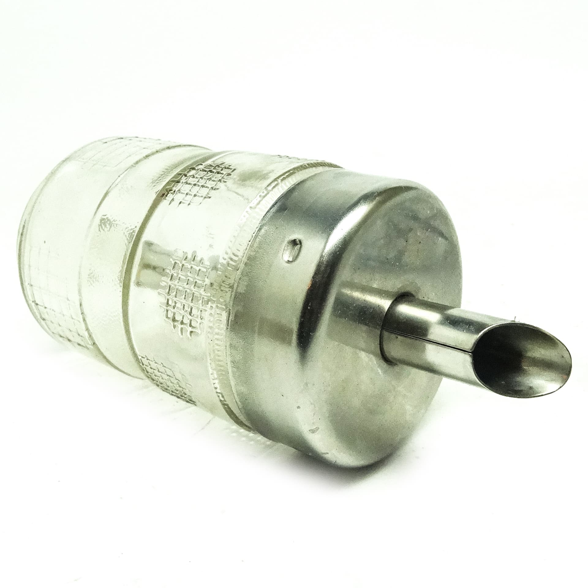 Cukiernica, postmodernizm, mosiądz srebrzony, szkło prasowane, Polska, lata 70. - 189849