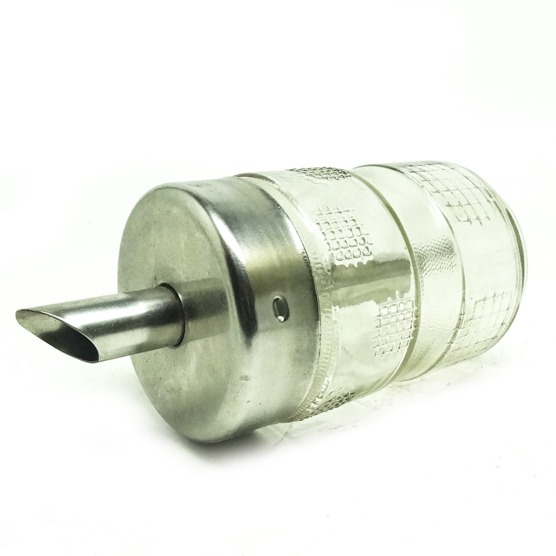 Cukiernica, postmodernizm, mosiądz srebrzony, szkło prasowane, Polska, lata 70. - 189850