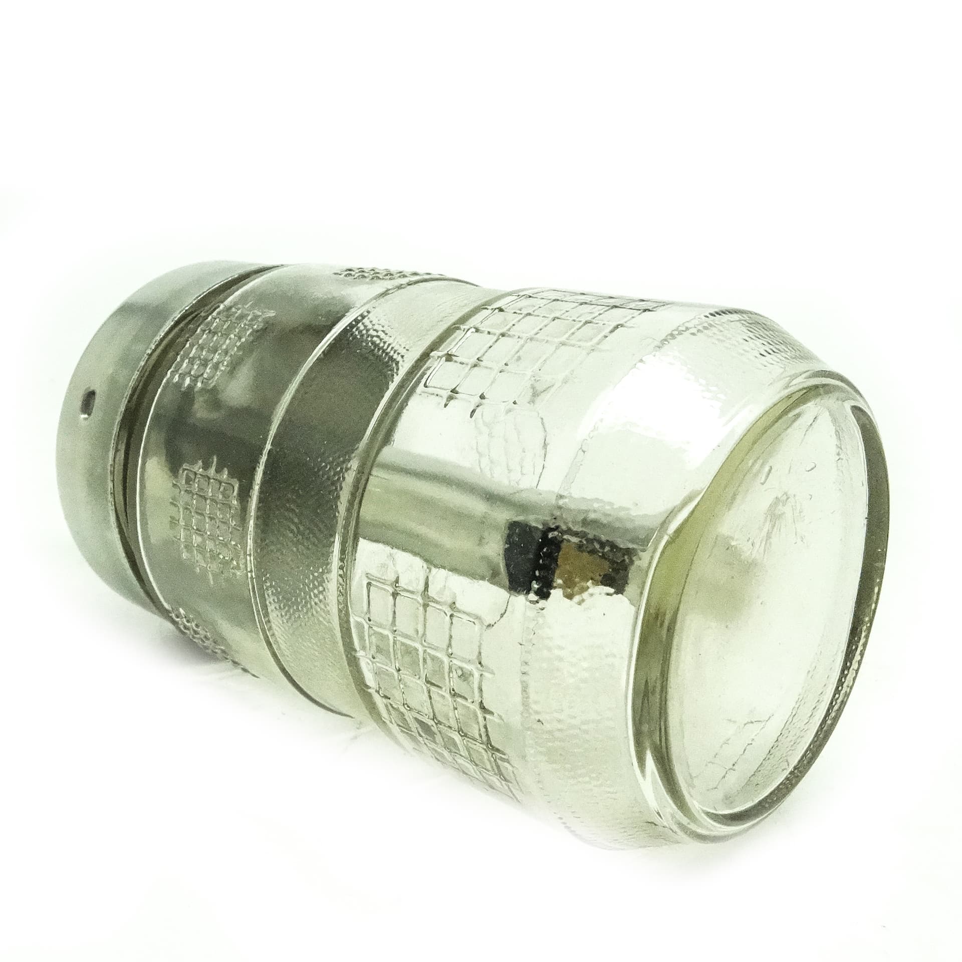 Cukiernica, postmodernizm, mosiądz srebrzony, szkło prasowane, Polska, lata 70. - 189851