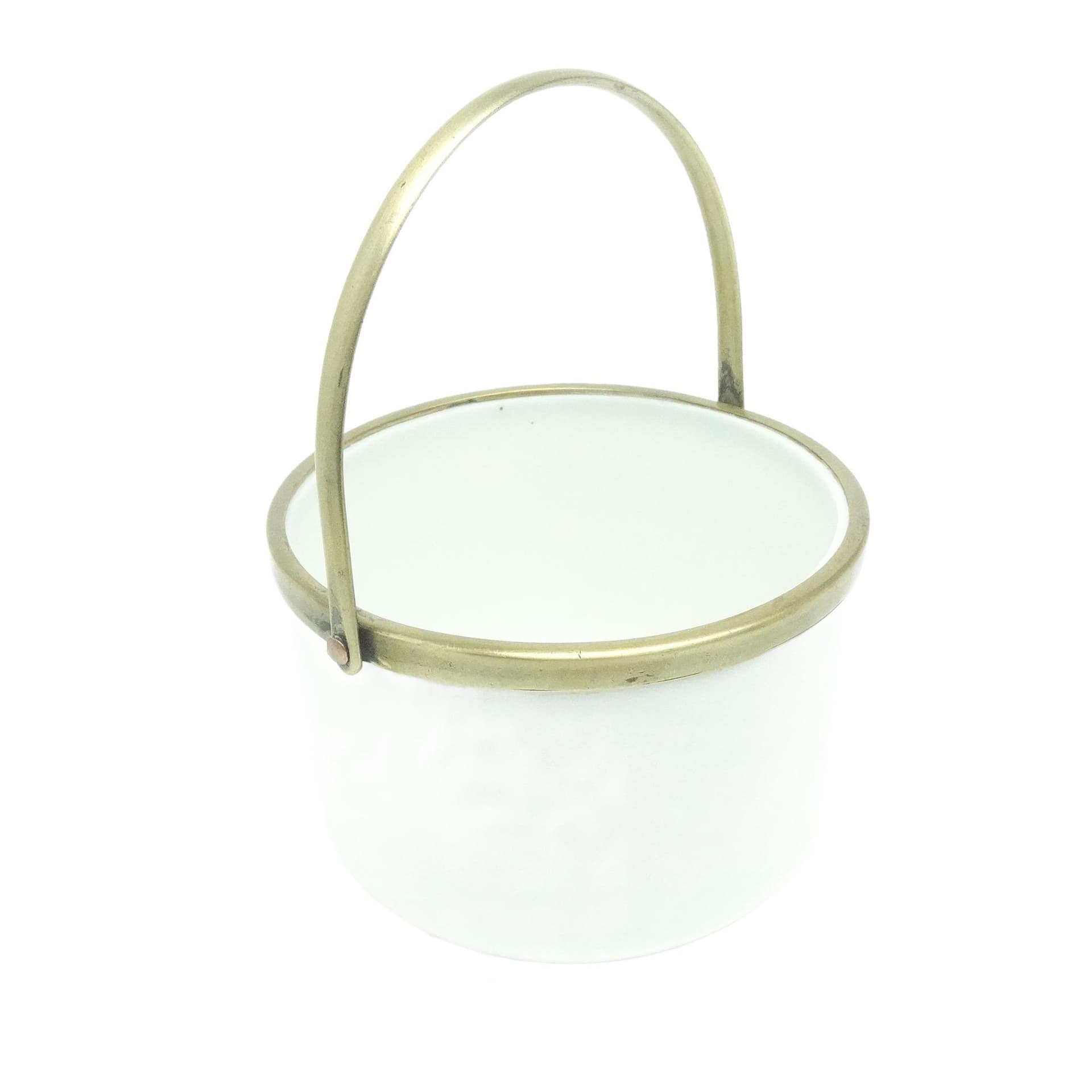 Cukiernica Biedermeier, mosiądz szkło latticino, Bohemia, Polska, XIX w. - 192818