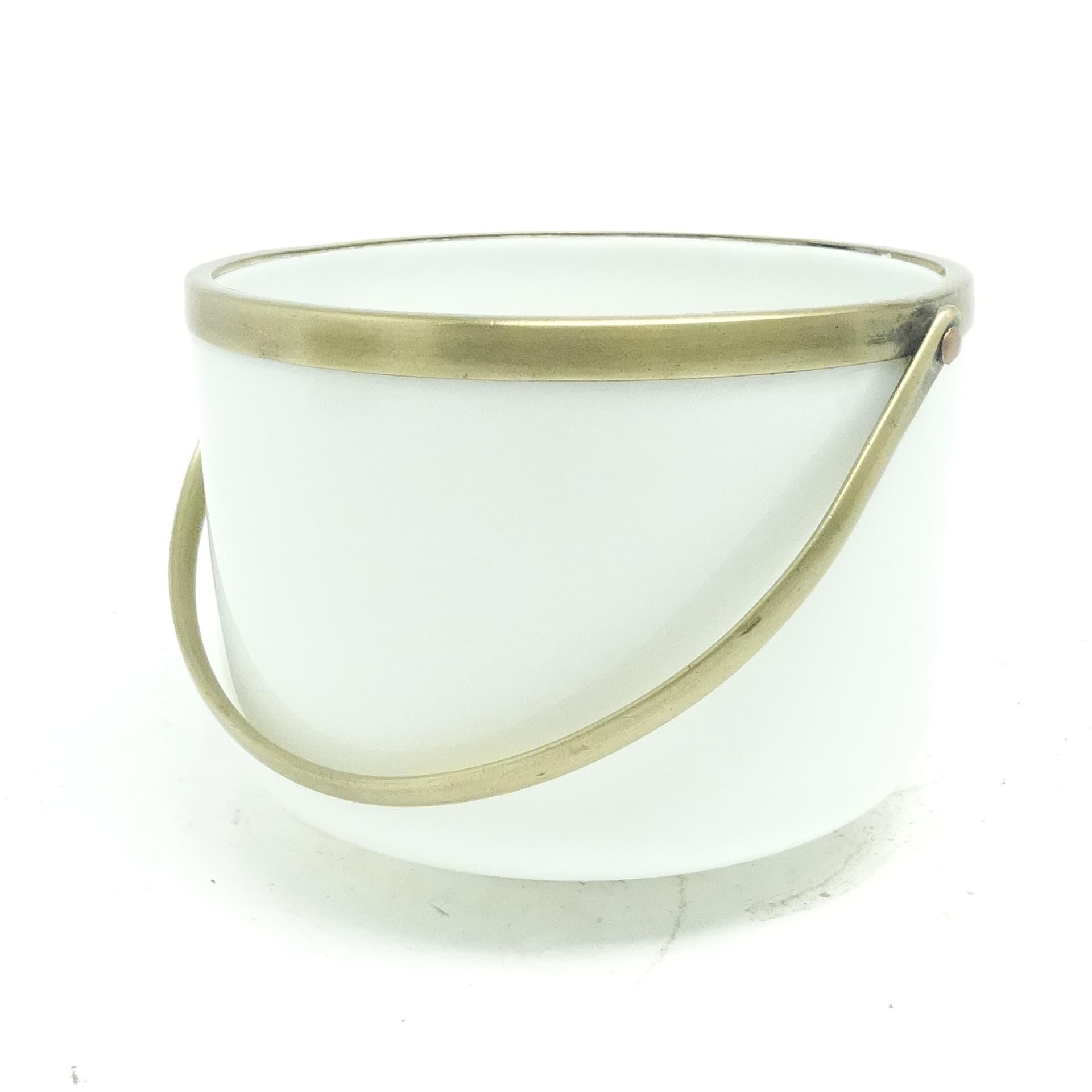 Cukiernica Biedermeier, mosiądz szkło latticino, Bohemia, Polska, XIX w. - 189887