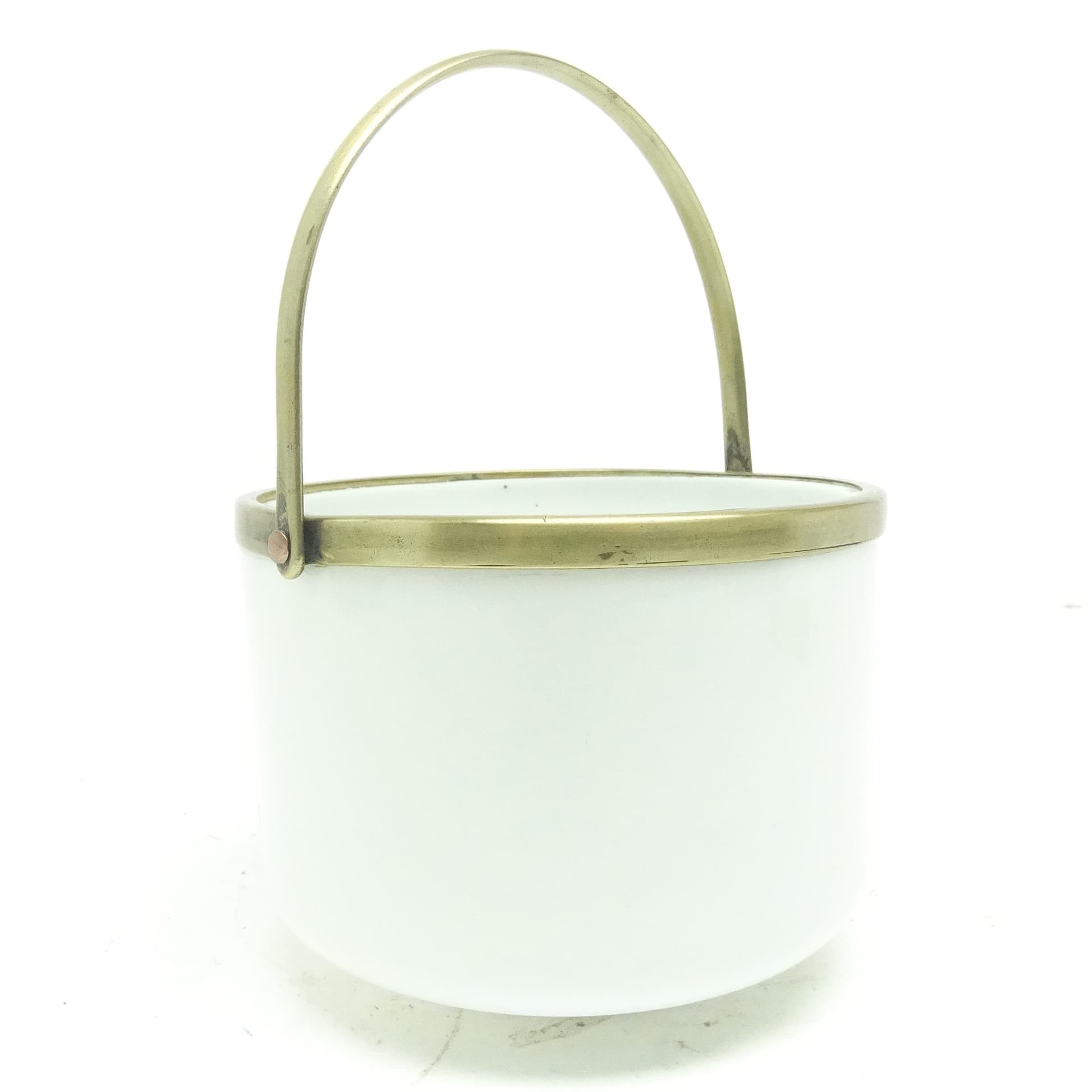 Cukiernica Biedermeier, mosiądz szkło latticino, Bohemia, Polska, XIX w.