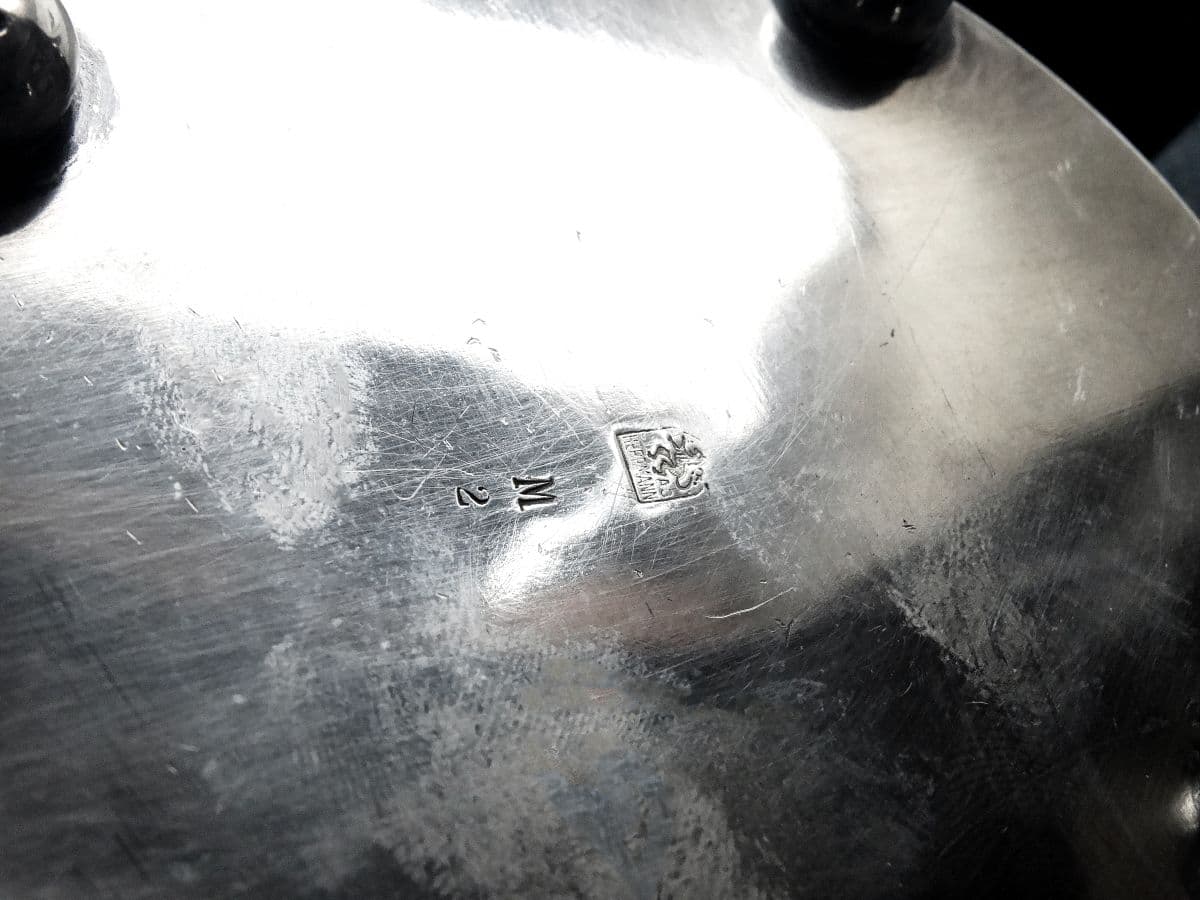 Cukiernica Art Deco, mosiądz srebrzony, Niemcy, lata 30. - 189927