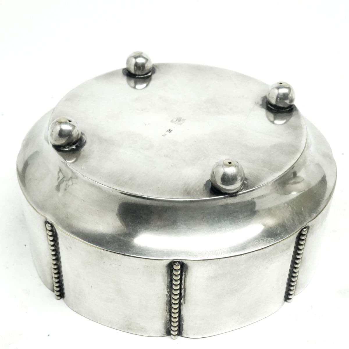 Cukiernica Art Deco, mosiądz srebrzony, Niemcy, lata 30. - 189926