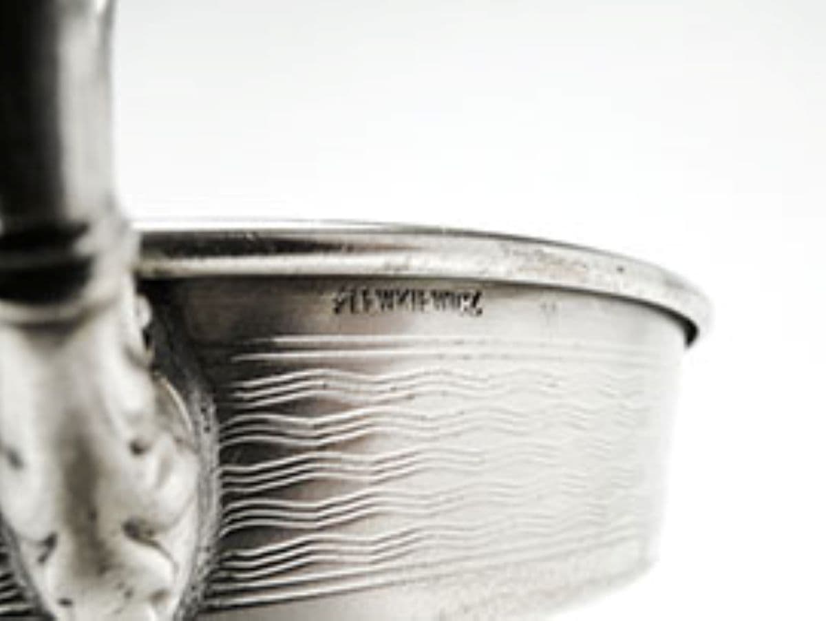 Cukiernica secesja, mosiądz srebrzony, Plewkiewicz, Polska, początek XX w. - 189950