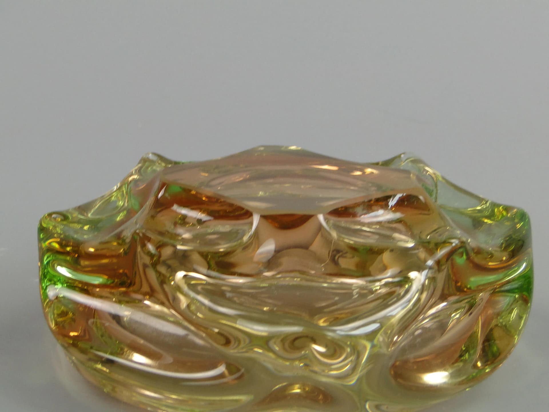 Art Glass Bowl, multicolor glass, by J. Beranek, Skrdlovice, Czechoslovakia, 1960s. - 13185