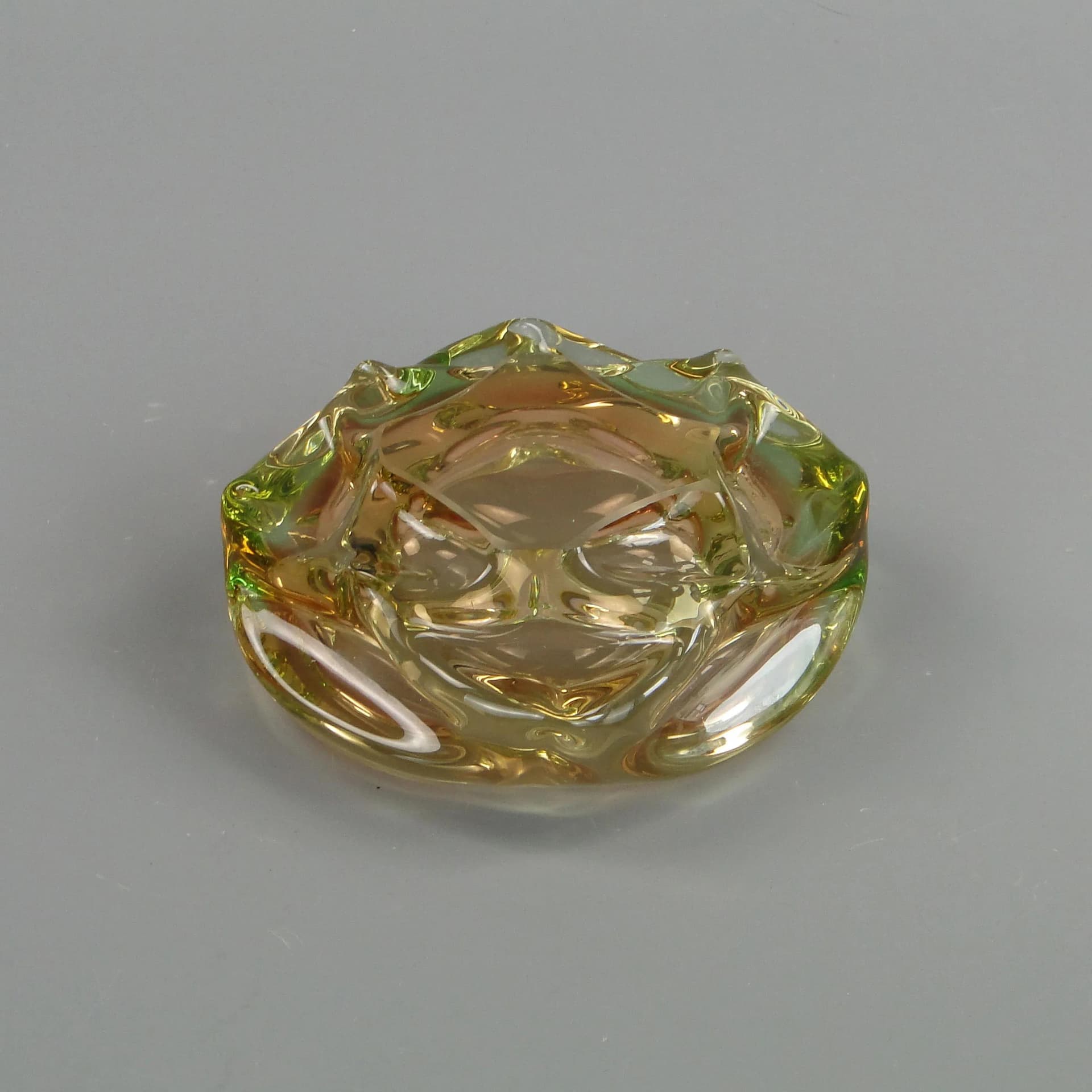 Art Glass Bowl, multicolor glass, by J. Beranek, Skrdlovice, Czechoslovakia, 1960s. - 13184