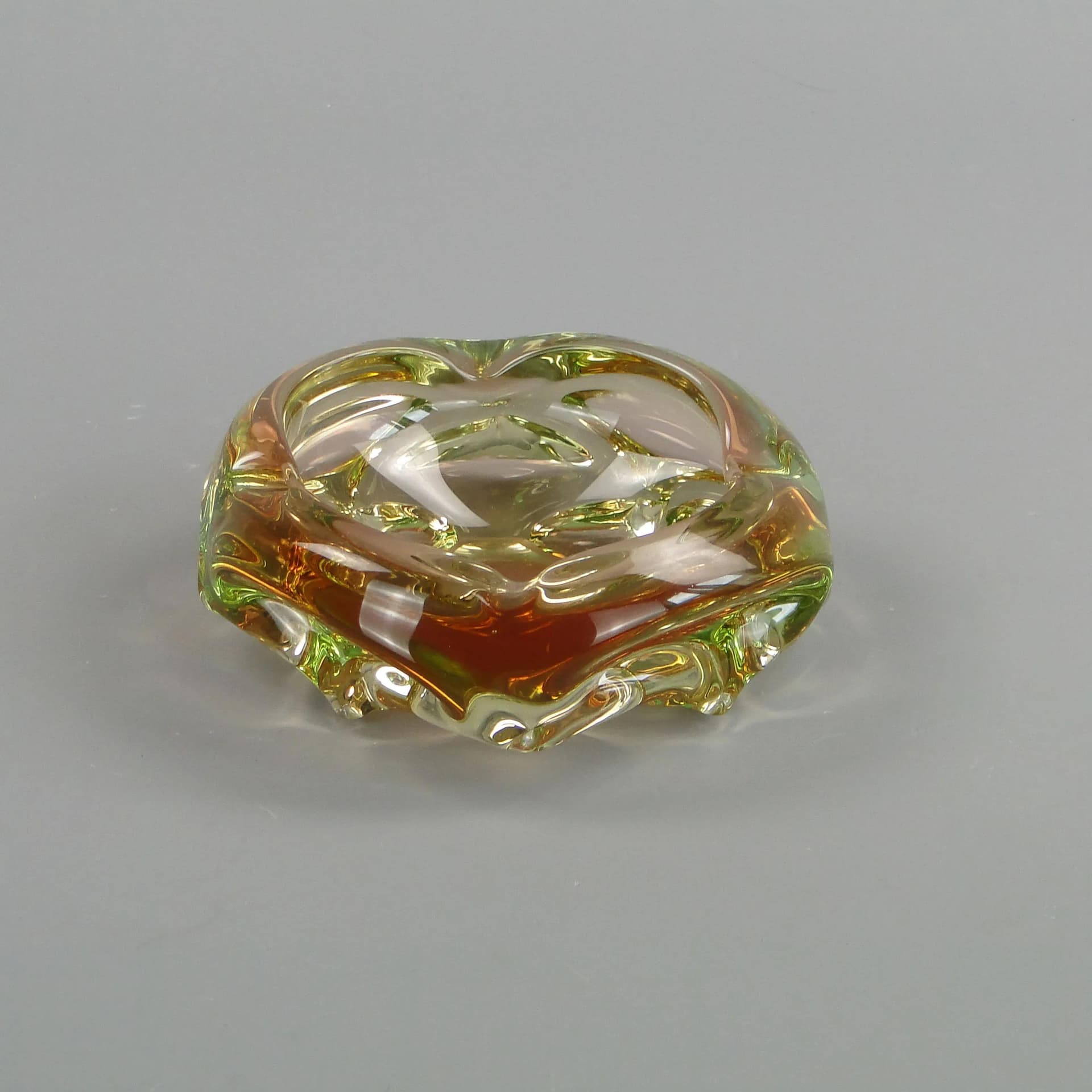 Art Glass Bowl, multicolor glass, by J. Beranek, Skrdlovice, Czechoslovakia, 1960s. - 13179