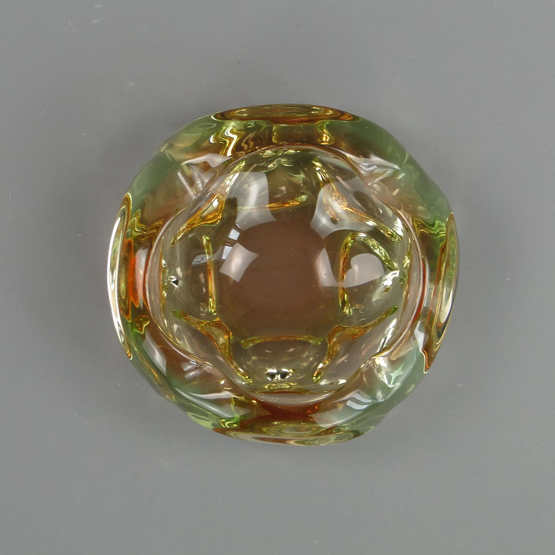 Art Glass Bowl, multicolor glass, by J. Beranek, Skrdlovice, Czechoslovakia, 1960s. - 13182