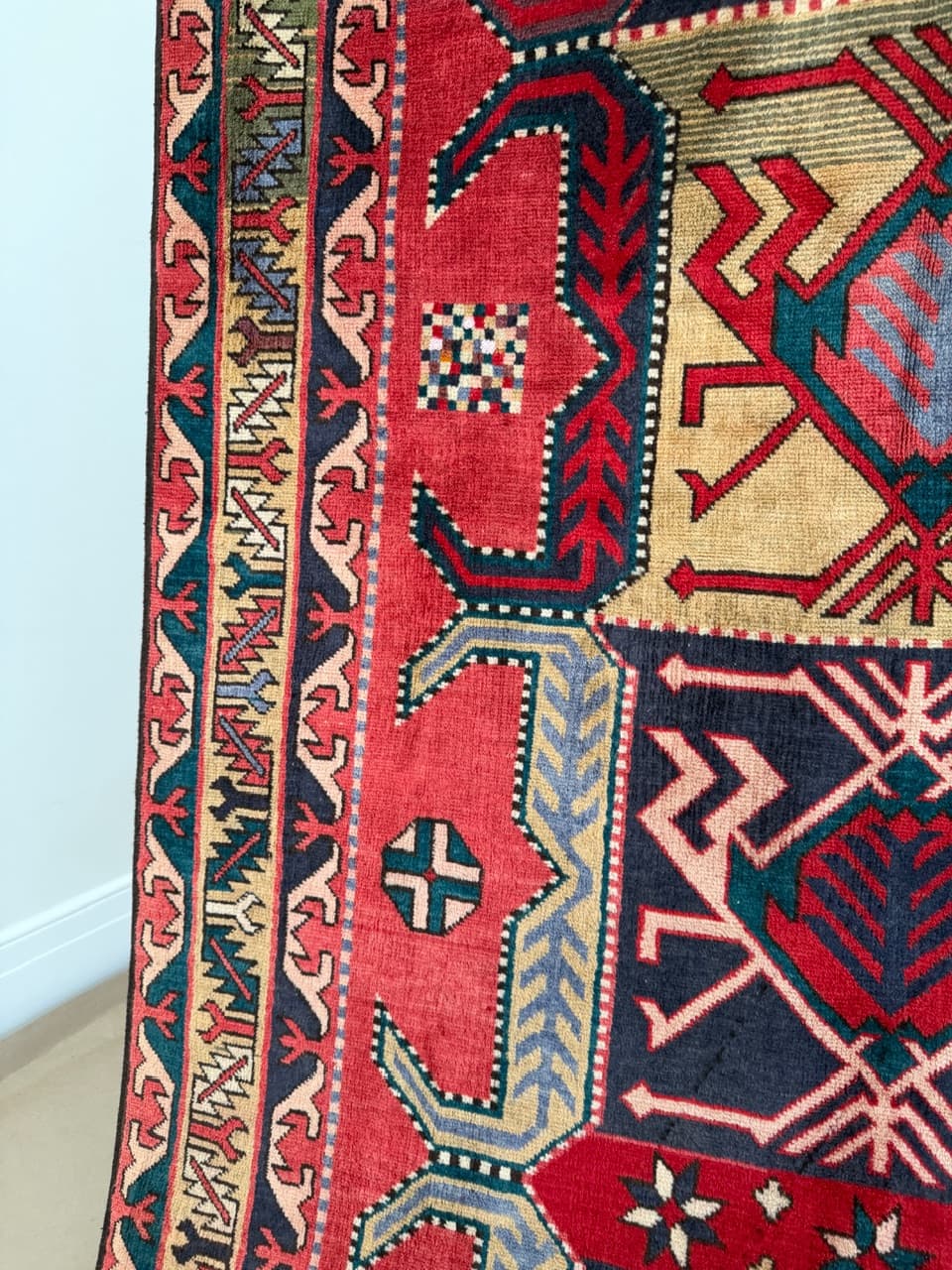 Chodnik Hamadan Kazak 325x140 cm, multikolor, wełna, Iran - 190035