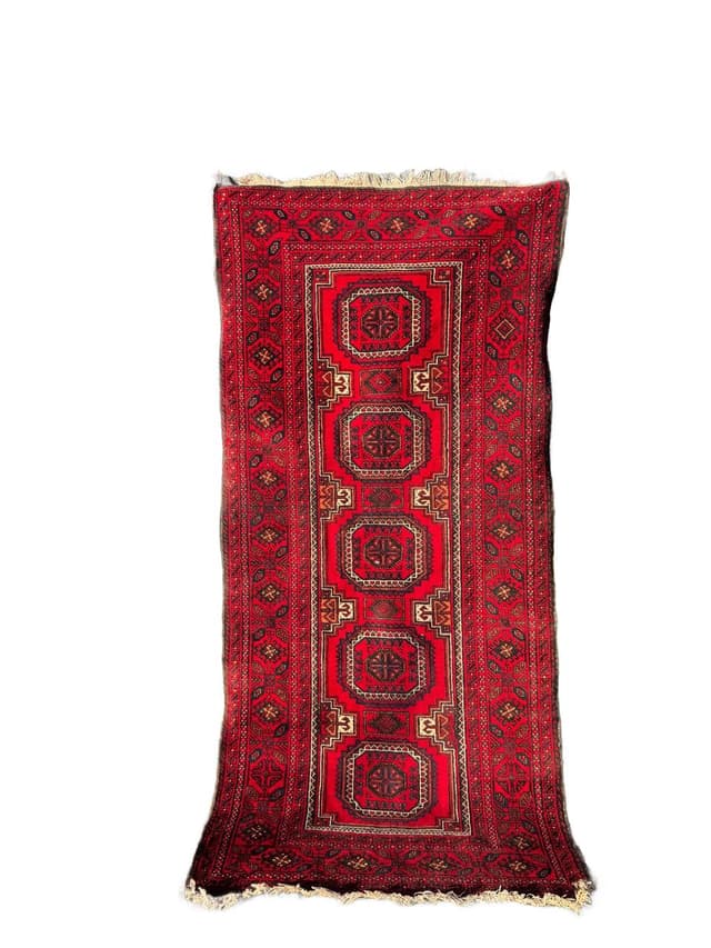 Rug Beluch 230x105 cm, red wool, Iran, 1980s. - DIMENSION