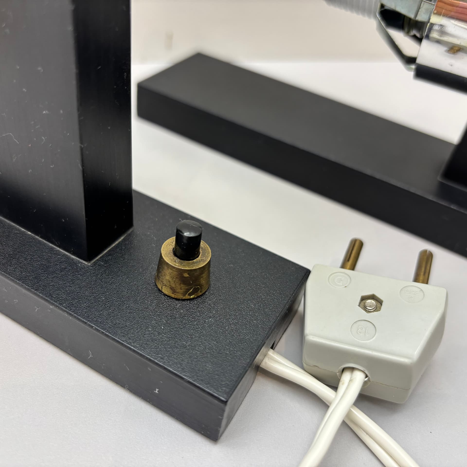 Para kinkietów, bursztynowe szkło, czerń, Dania, lata 70. - 190112