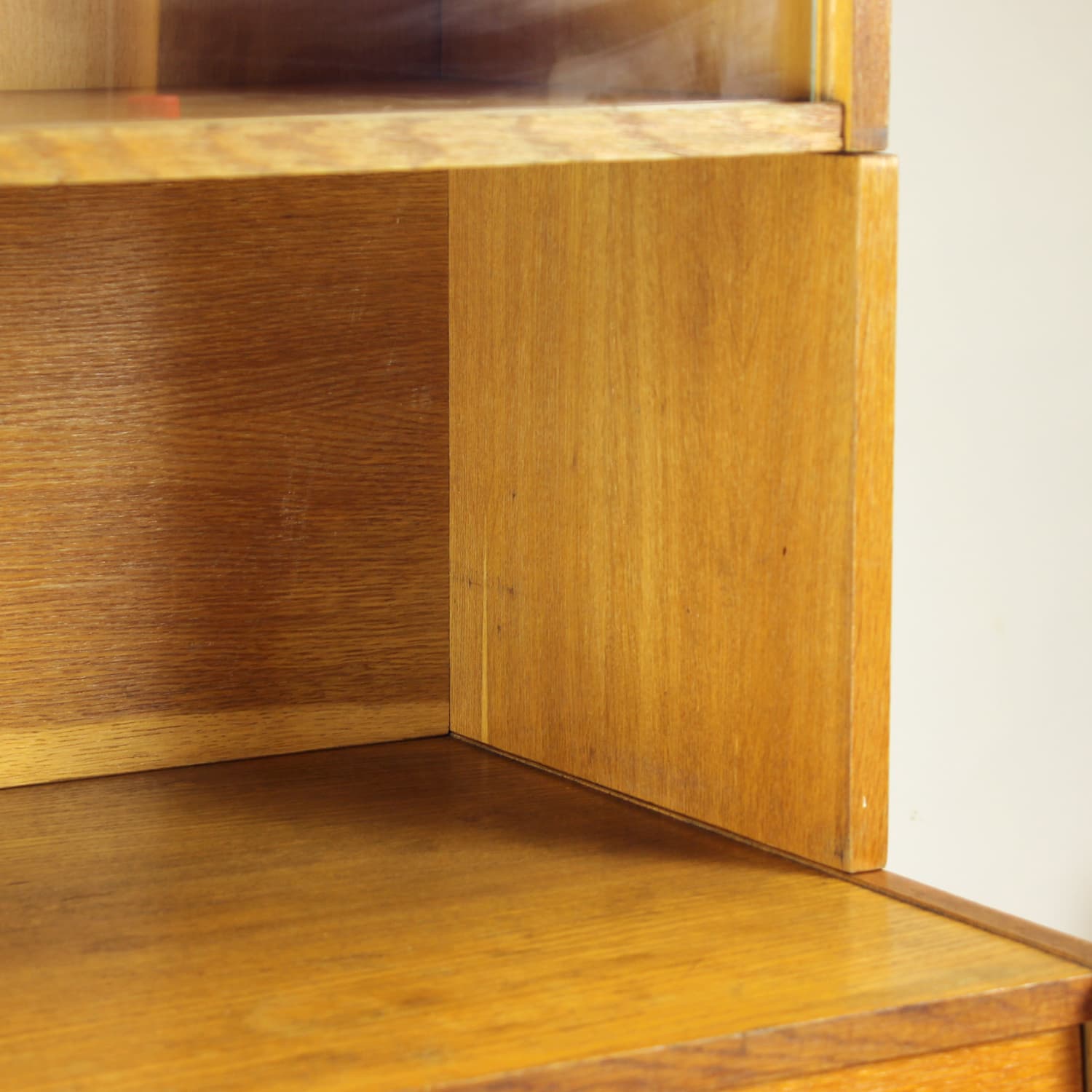 Highboard U 459, light brown oak, by J. Jiroutek, Interier Praha, Czechoslovakia, 1960s. - 190127