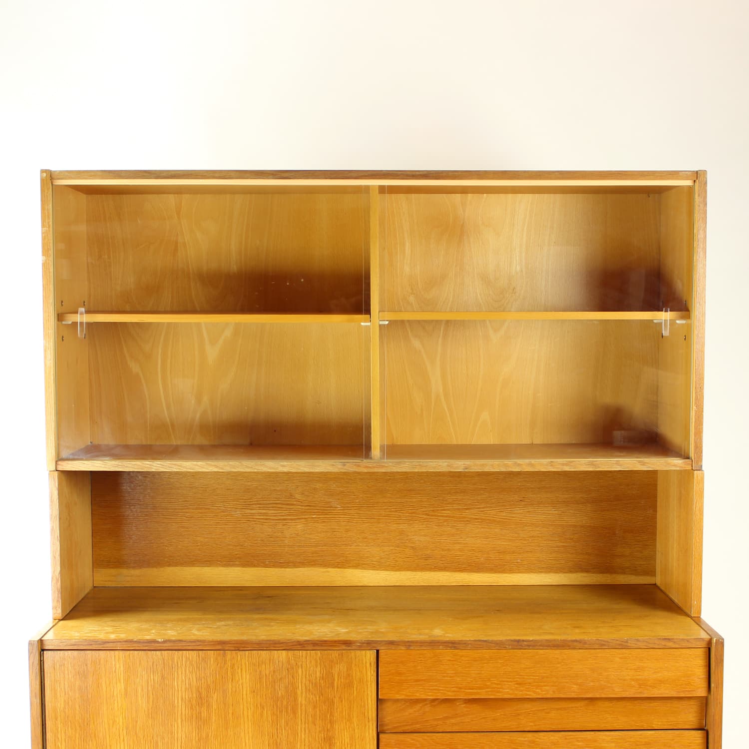 Highboard U 459, light brown oak, by J. Jiroutek, Interier Praha, Czechoslovakia, 1960s. - 190124
