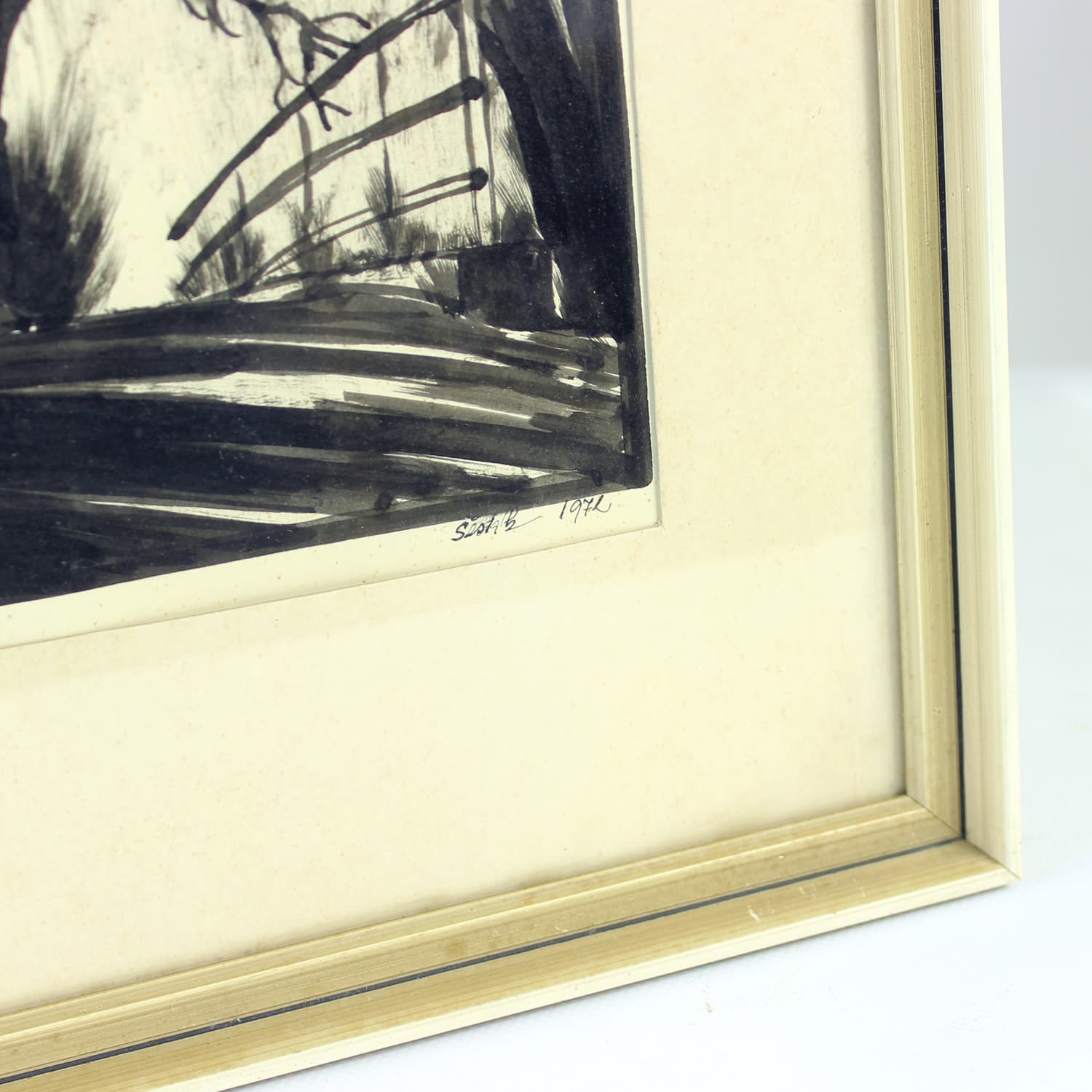 Zestaw dwóch rysunków, szary, papier, art. Sestak, lata 70. - 190156